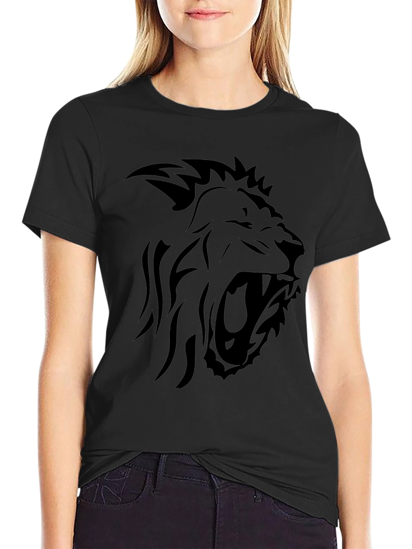 Black Lion Graphic Black T-Shirt - Bold Streetwear Style view 2