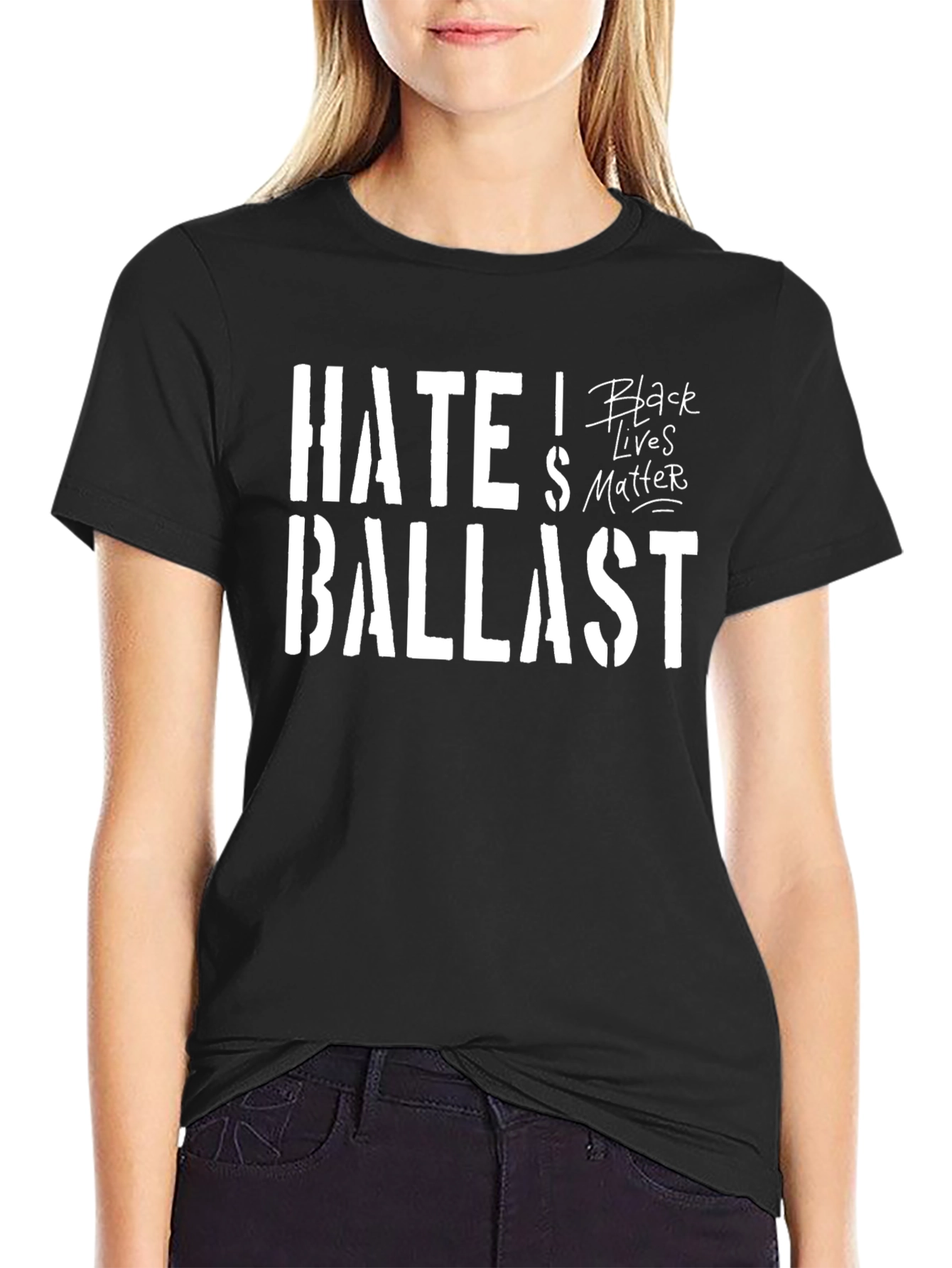 Black Hate Ballast Black Lives Matter Graphic T-Shirt view 2