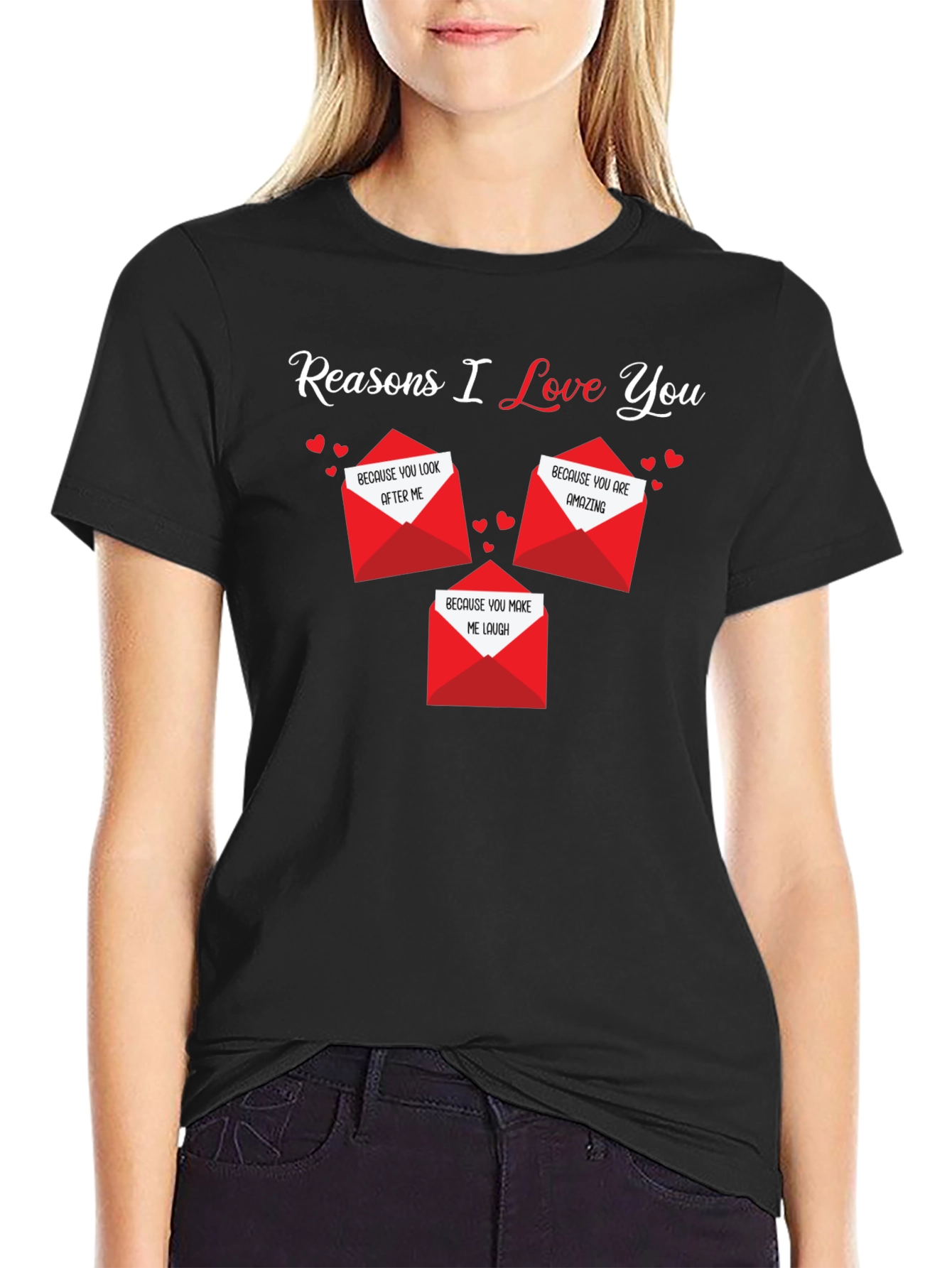 Black Reasons I Love You Graphic Tee view 2