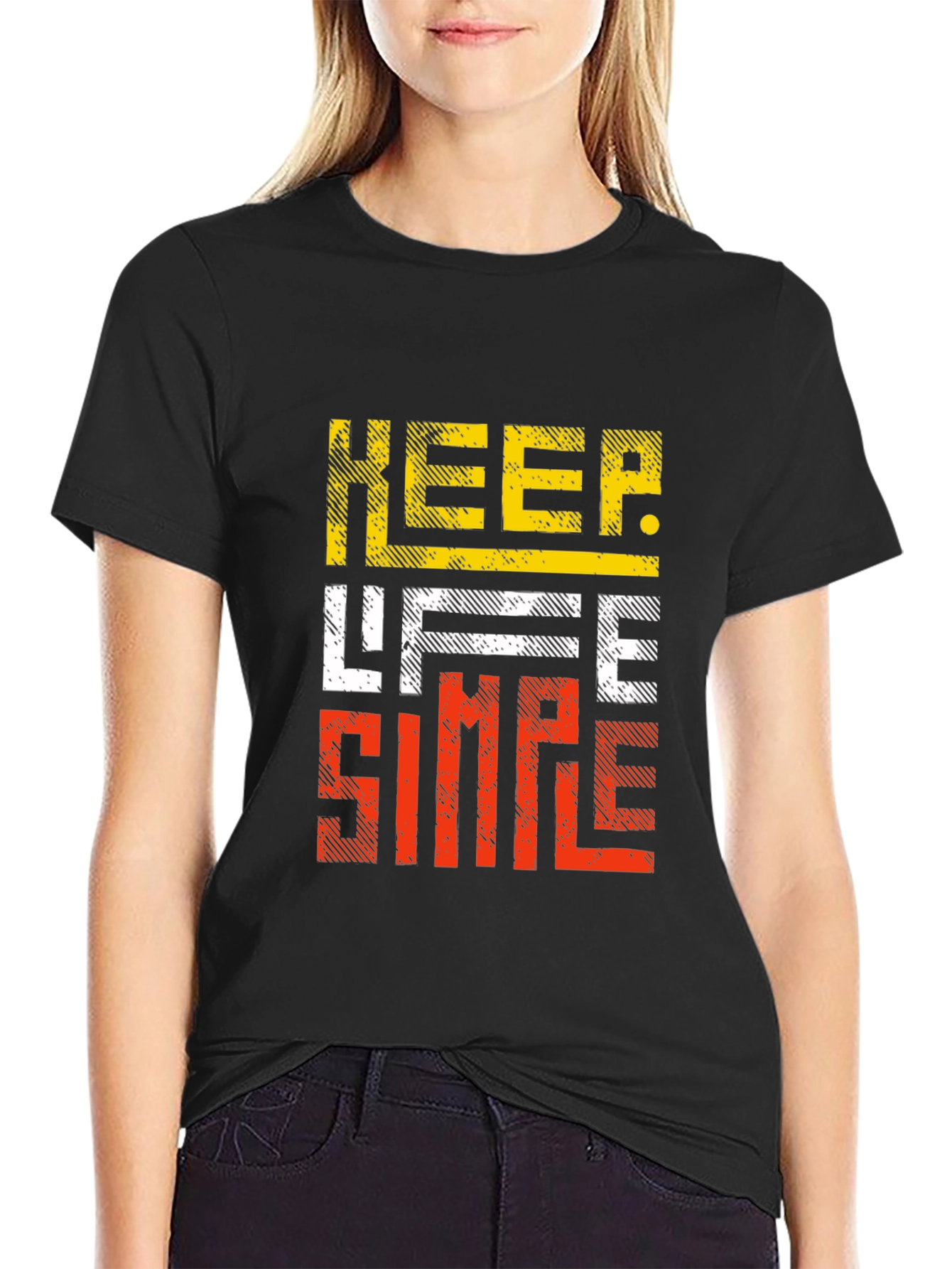 Black Keep Life Simple Graphic Tee - Black view 2