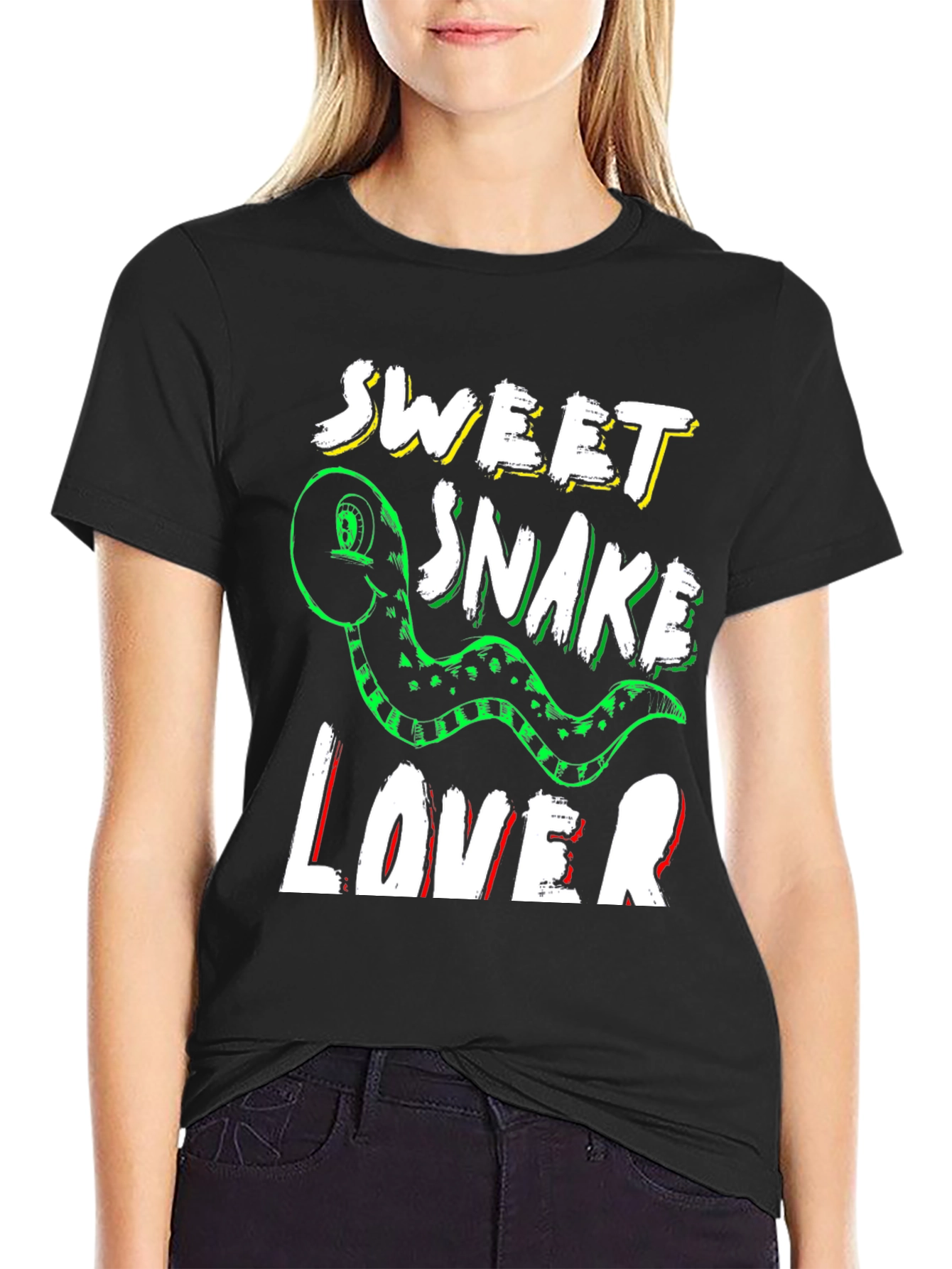 Black Sweet Snake Lover Graphic Tee view 2