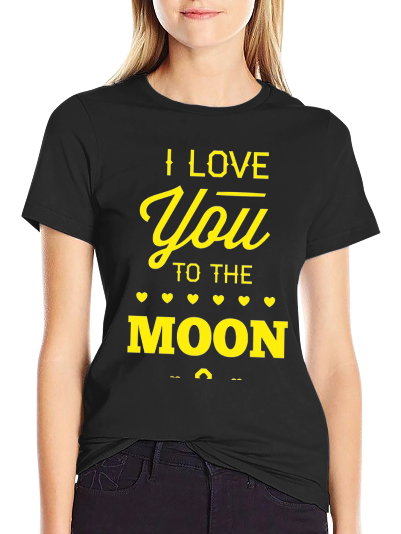 Black I Love You to the Moon T-Shirt - Men's Graphic Tee view 2