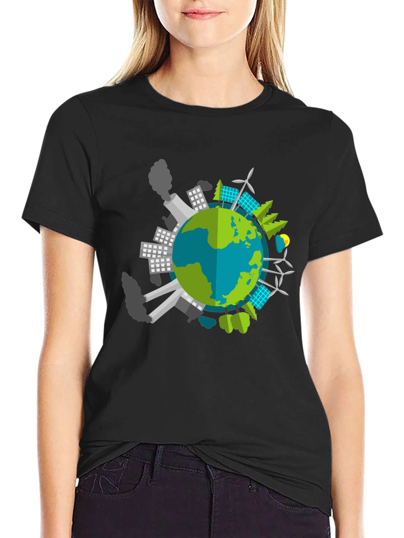 Black Eco Earth Graphic T-Shirt - Black view 2