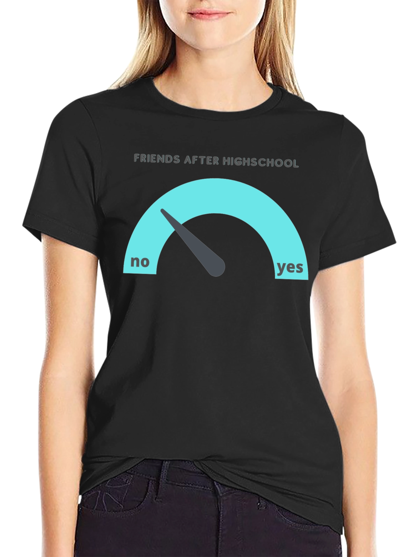 Black Friends After Highschool T-Shirt - Gauge Design view 2