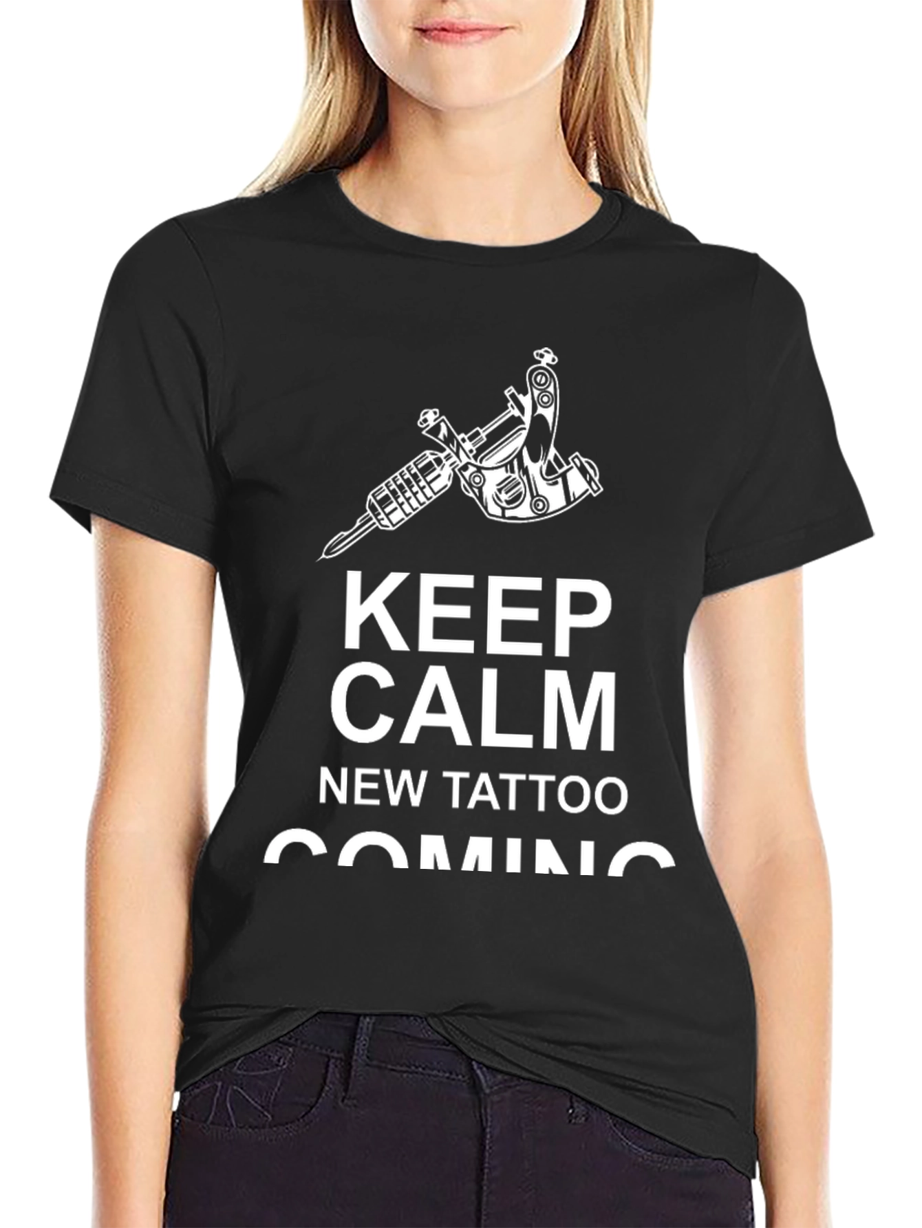 Keep Calm New Tattoo Coming T-Shirt - Black - 2