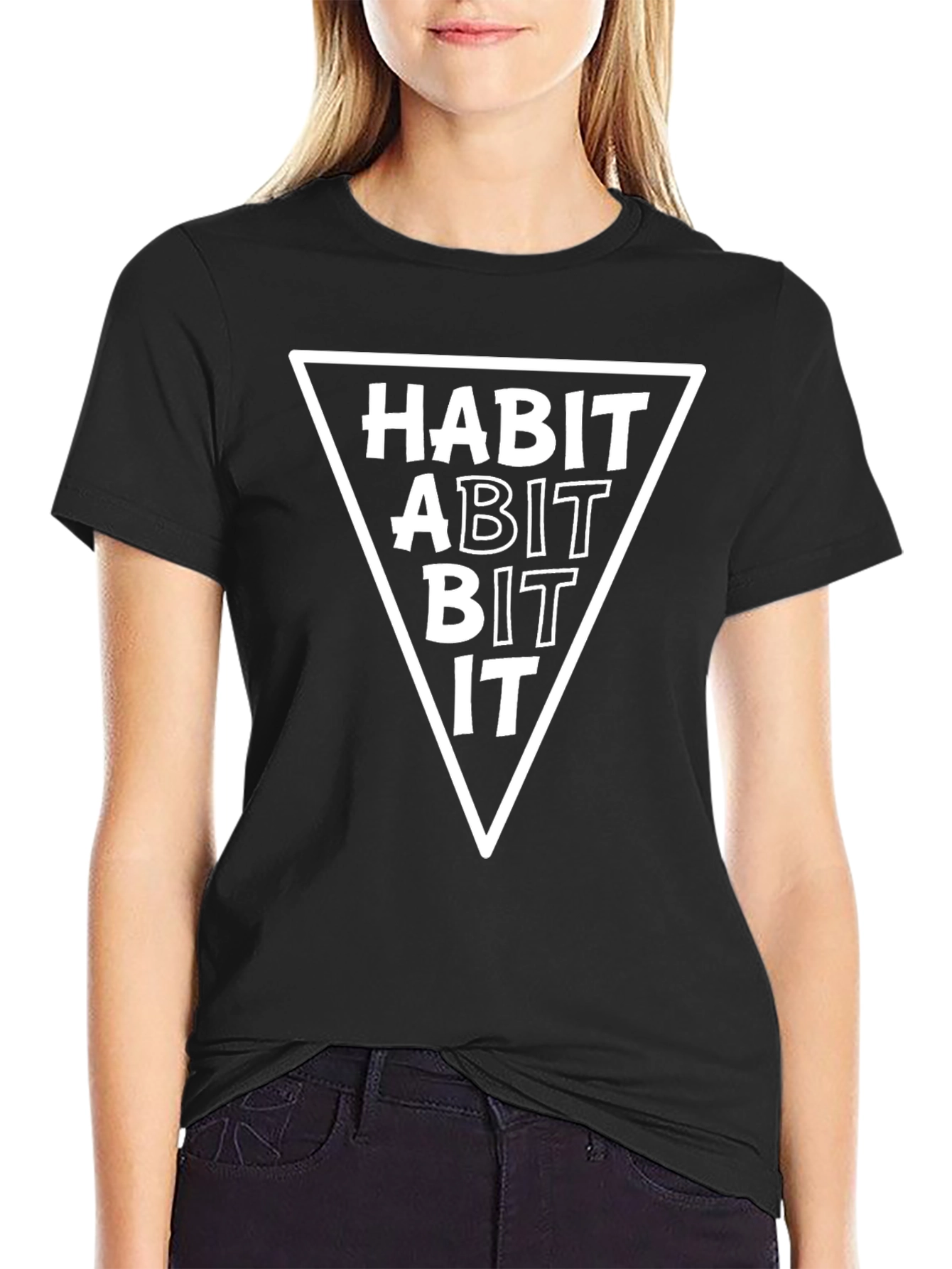 Black Habit Abit Bit It T-Shirt - Funny Wordplay Tee view 2