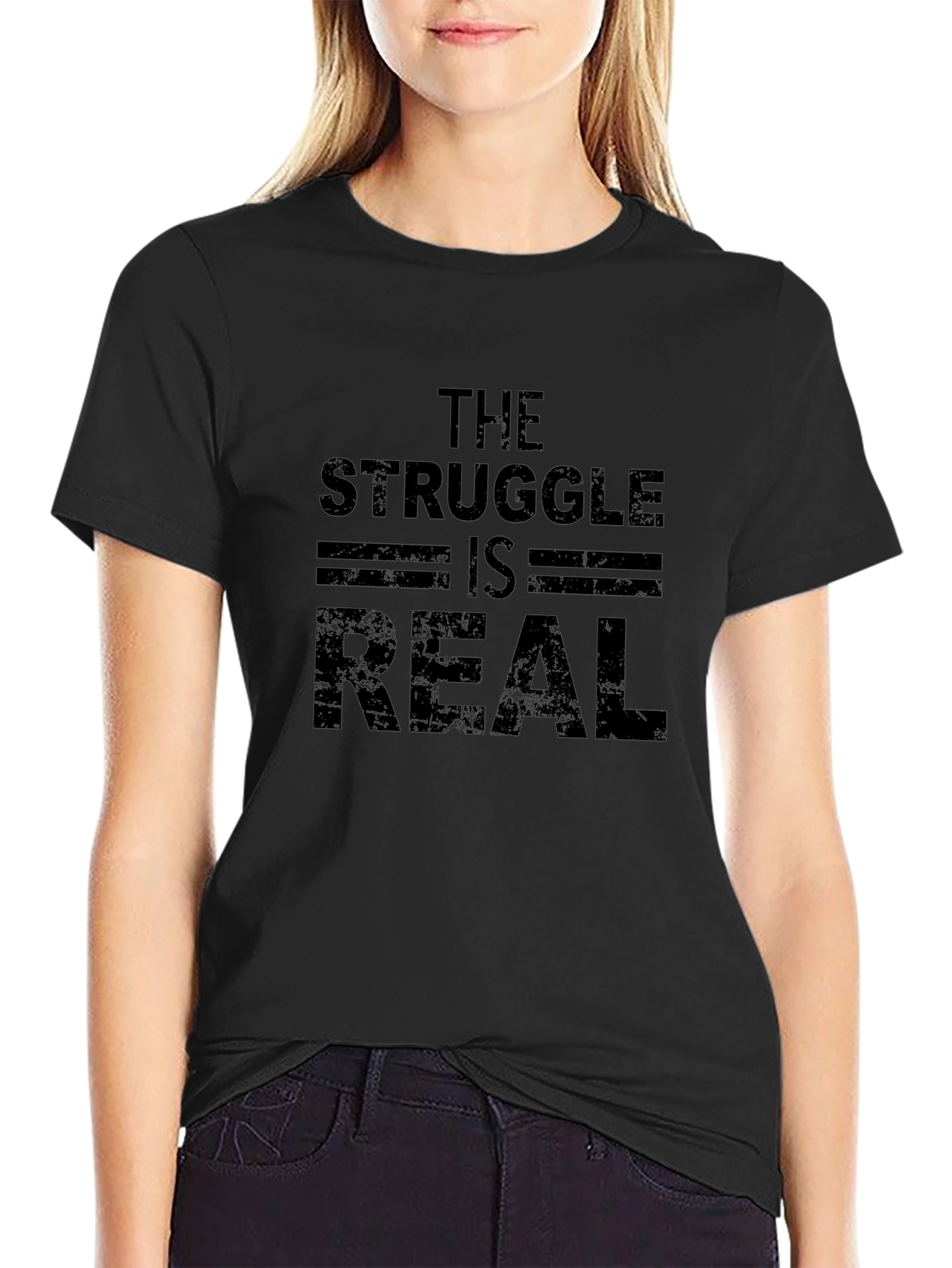 The Struggle is Real Men's Black T-Shirt - 2
