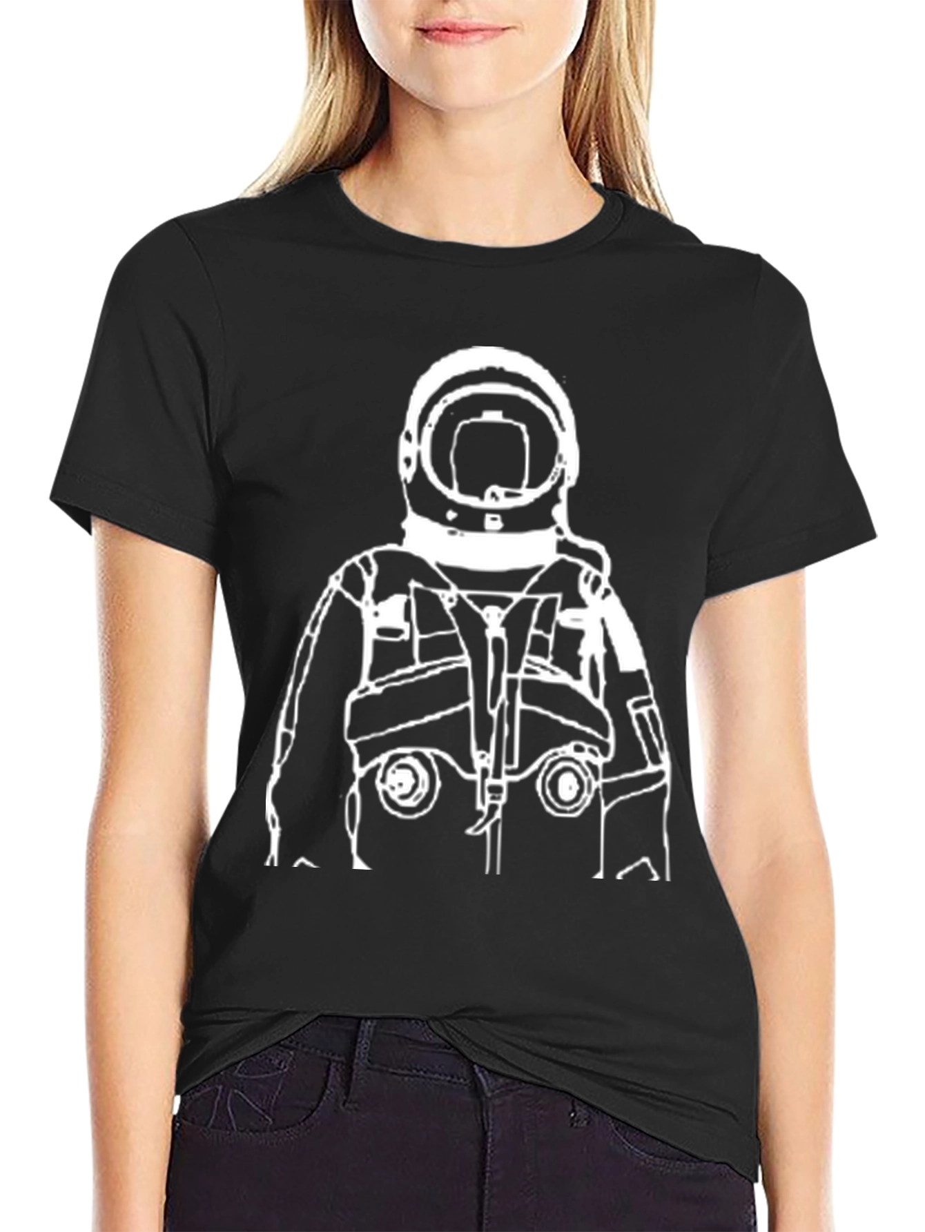 Black Astronaut Graphic Tee - Cool Space Design view 2