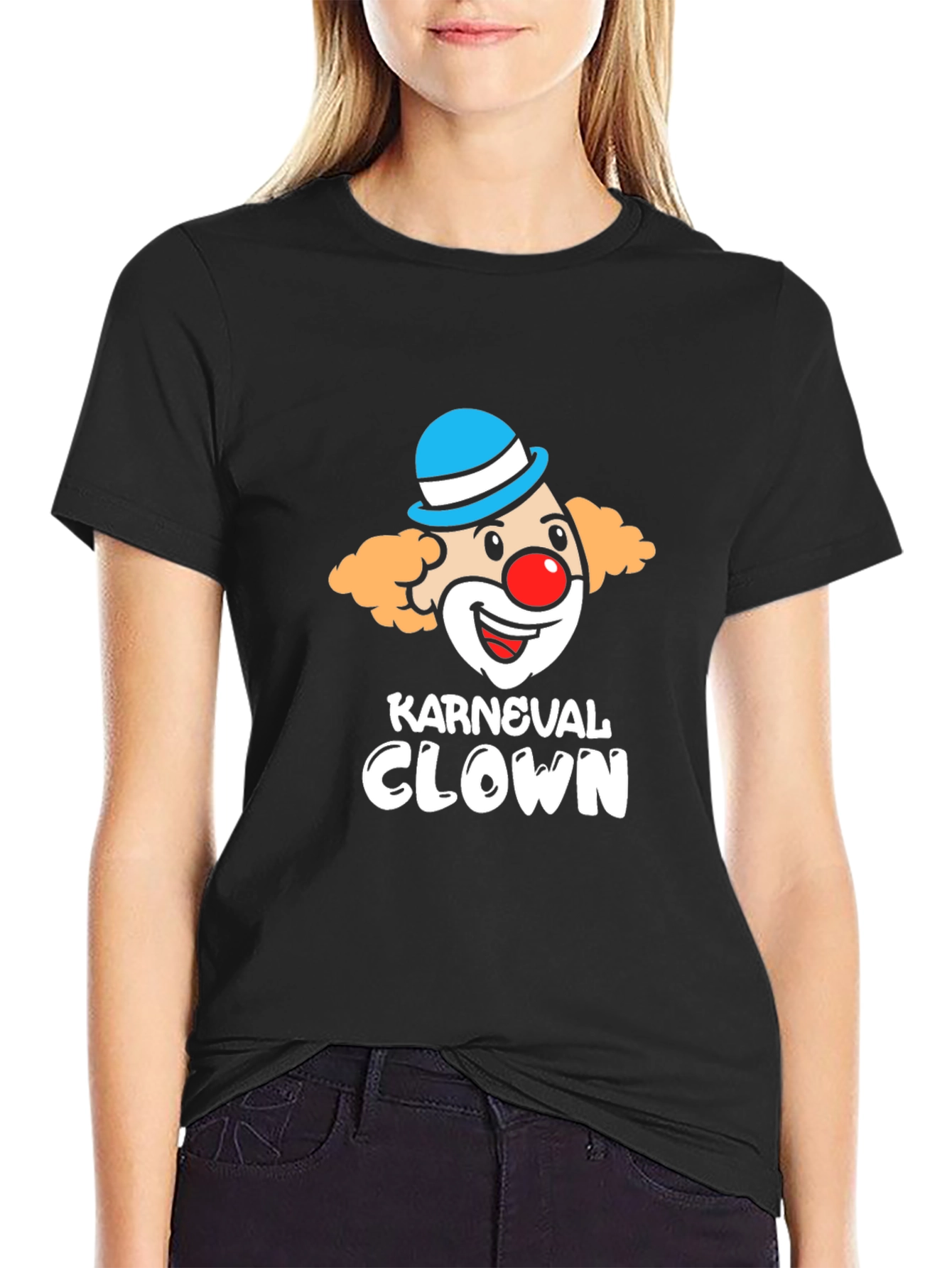 Black Karneval Clown T-Shirt - Black Graphic Tee view 2