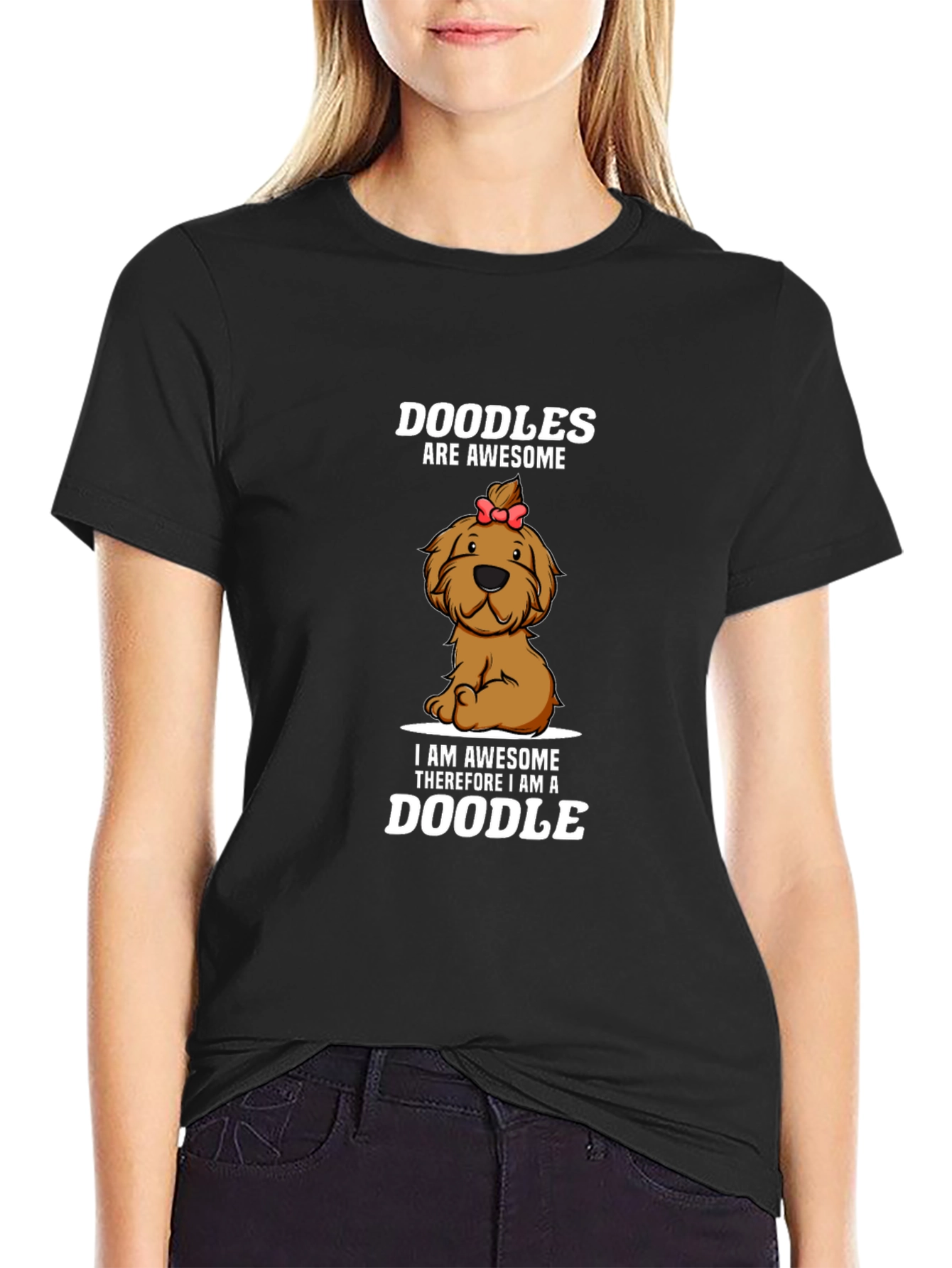 Black Doodles Are Awesome Graphic Tee - Dog Lover Gift view 2