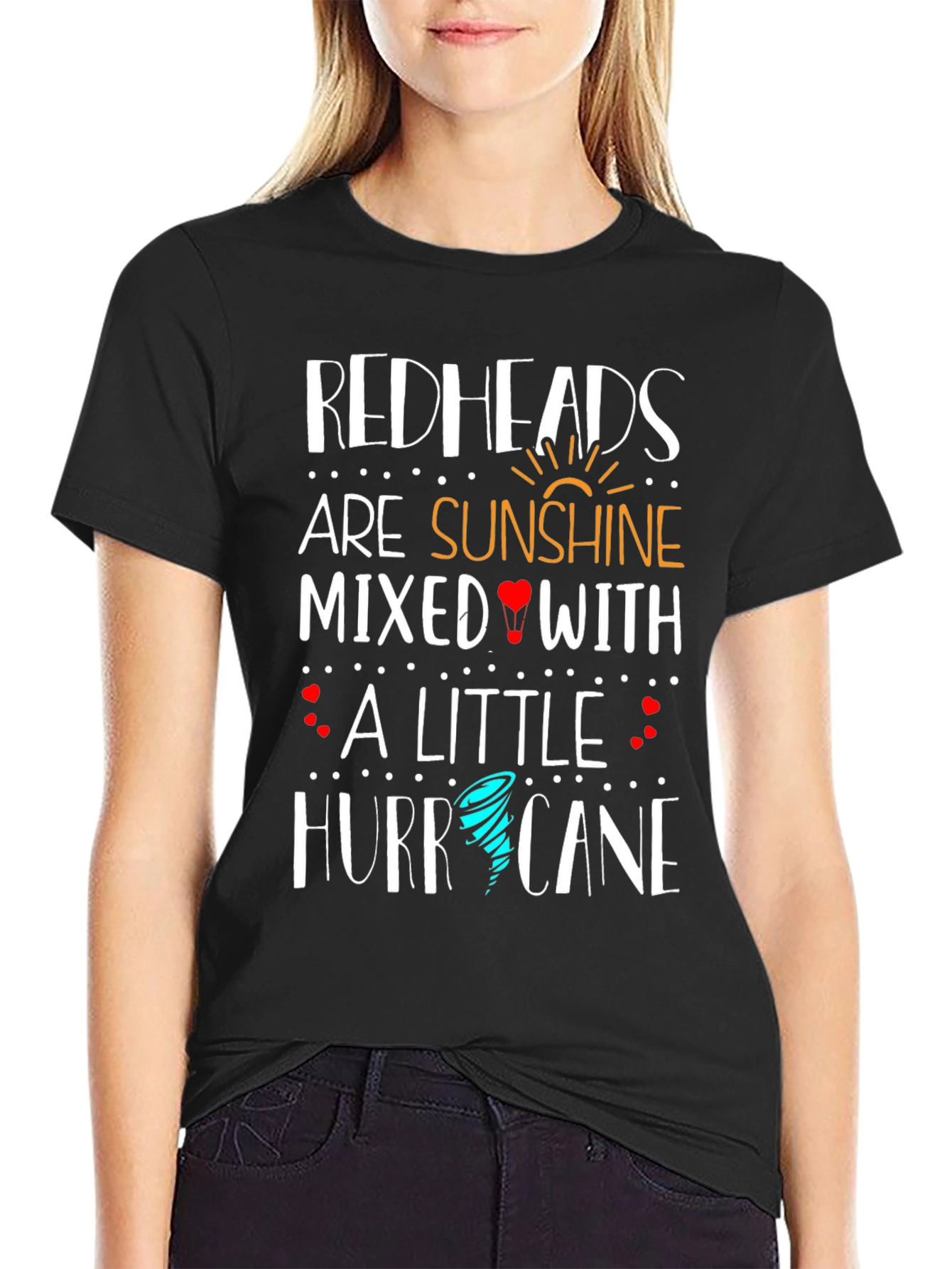 Black Redheads Are Sunshine Mixed with Hurricane T-Shirt view 2