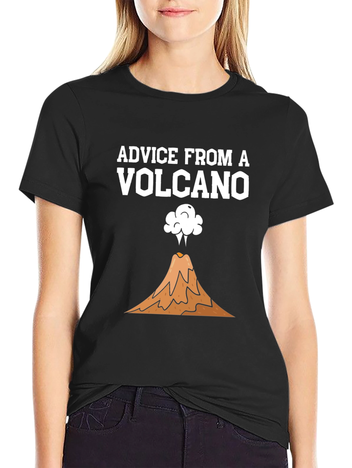 Black Advice From A Volcano Graphic T-Shirt view 2