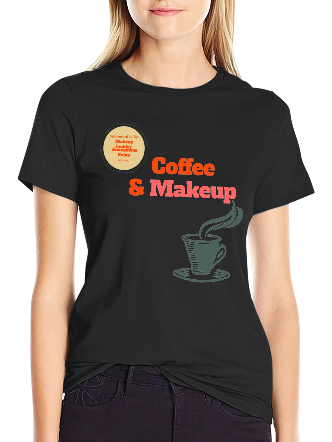Black Coffee & Makeup T-Shirt view 2