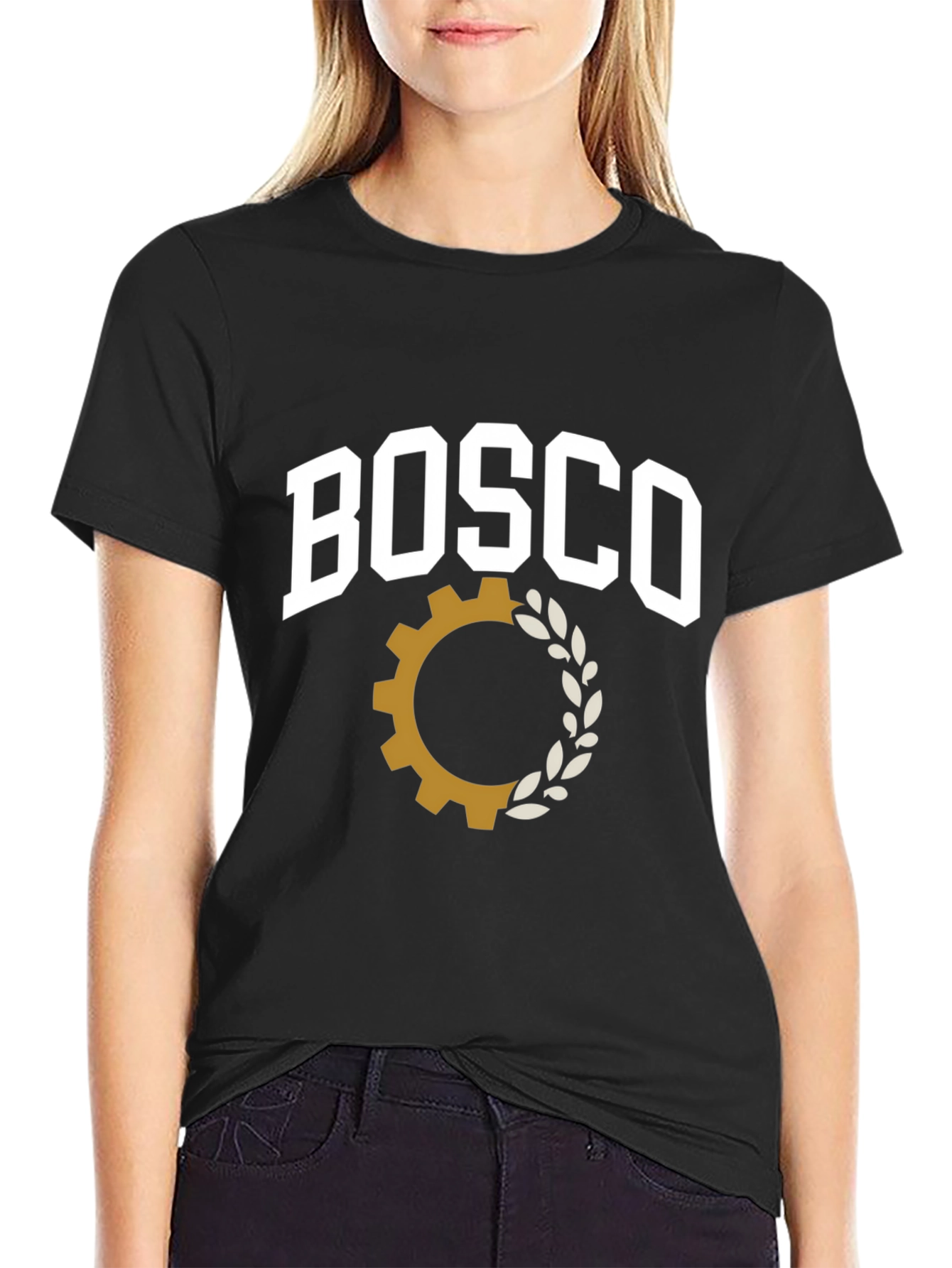 Black Bosco Gear Tee - Classic Graphic T-Shirt view 2