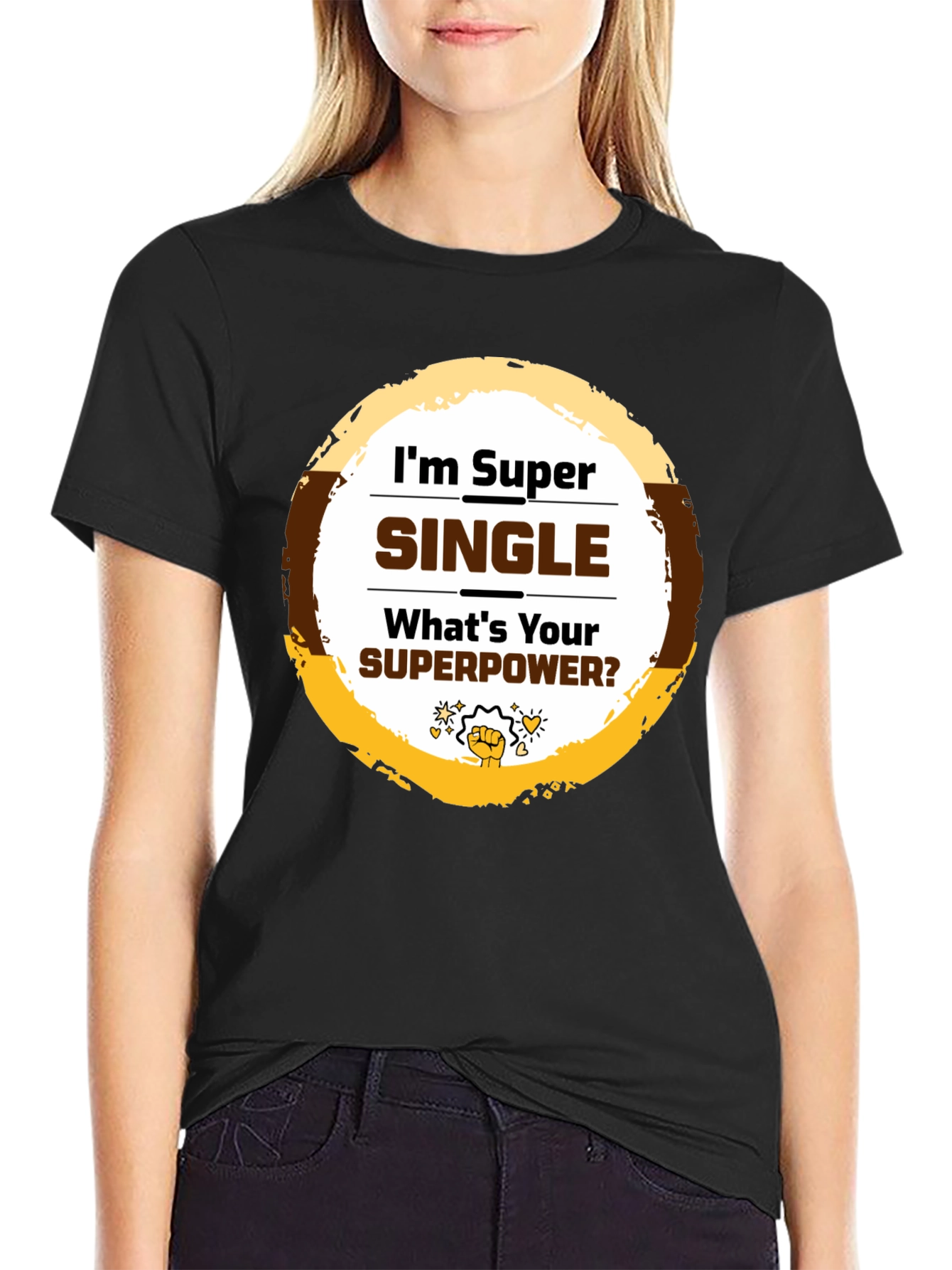Black Super Single T-Shirt - Novelty Graphic Tee view 2