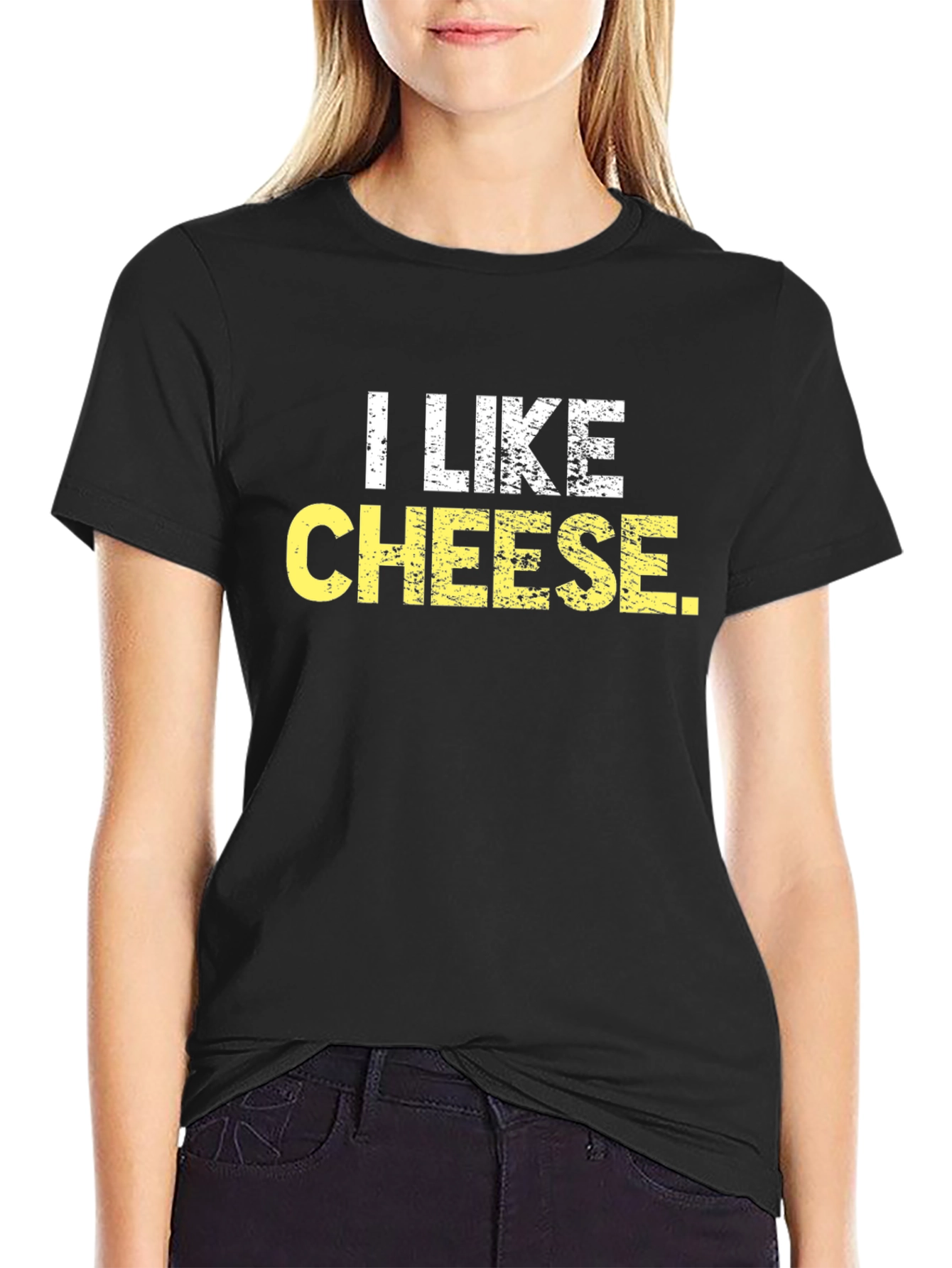 Black I Like Cheese Graphic Tee - Men's Black T-Shirt view 2