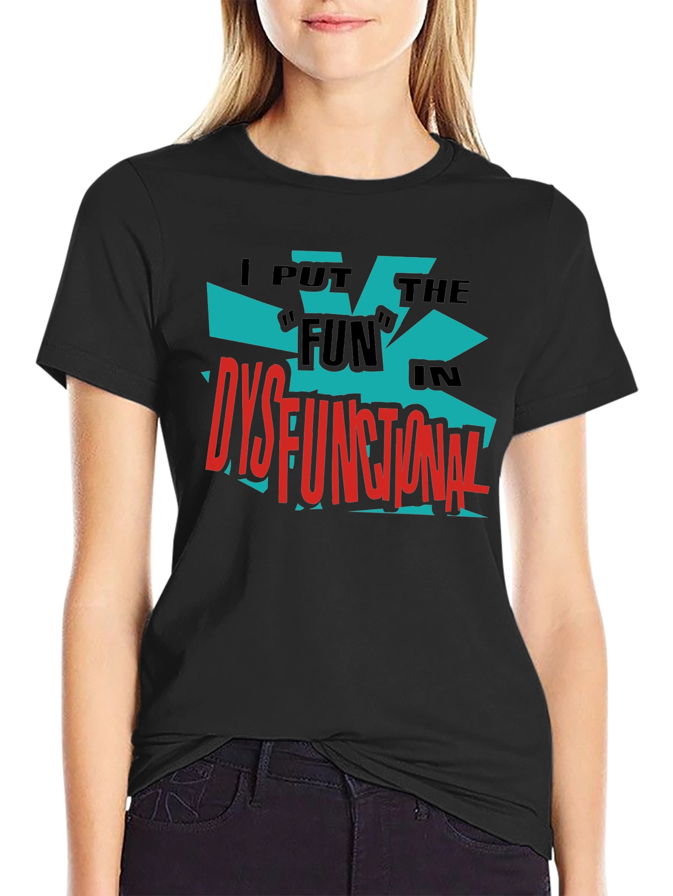 Black Dysfunctional Fun Graphic Tee - Bold Black Shirt view 2
