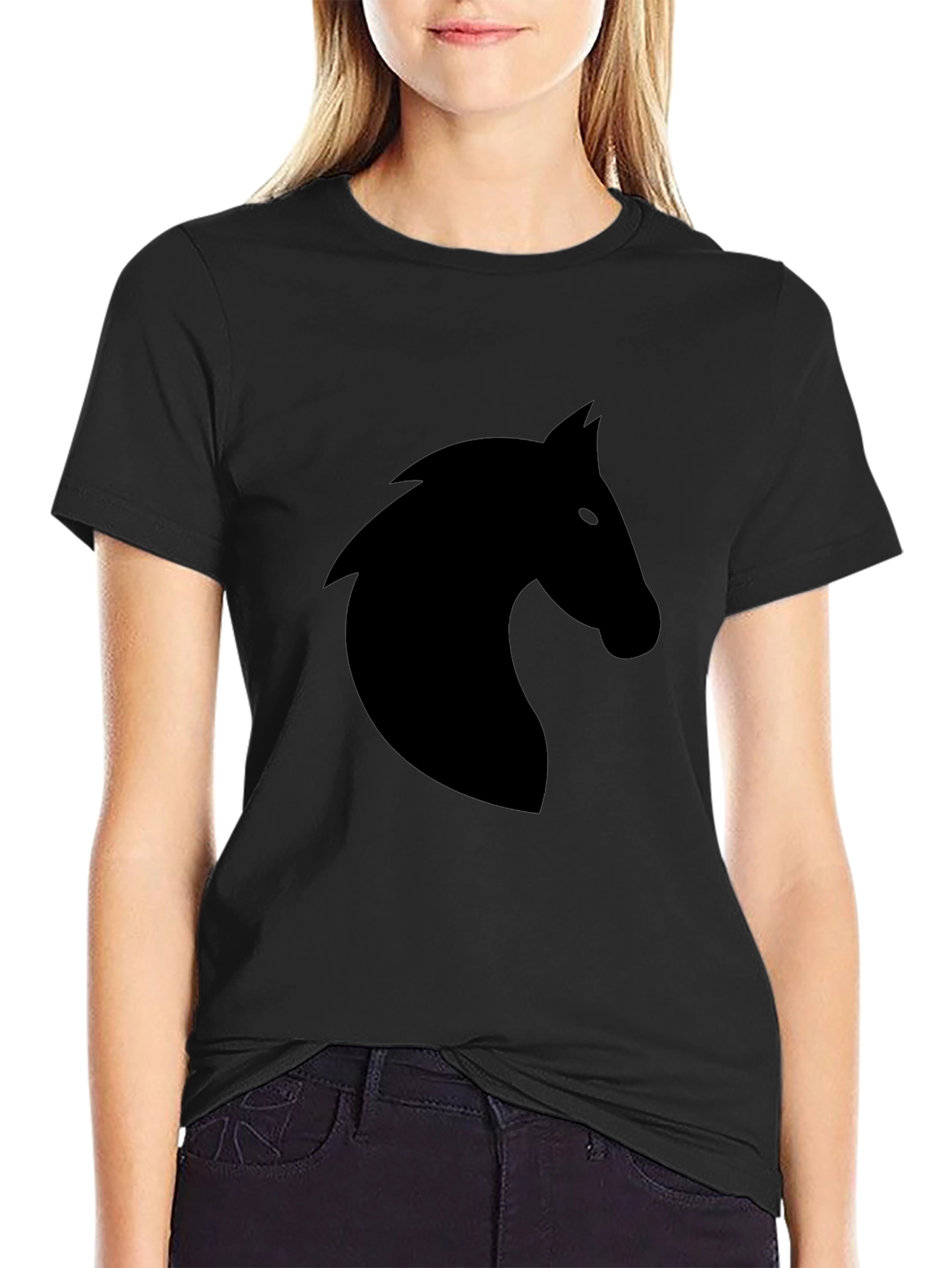 Black Black Horse Silhouette Tee - Stylish and Comfortable view 2