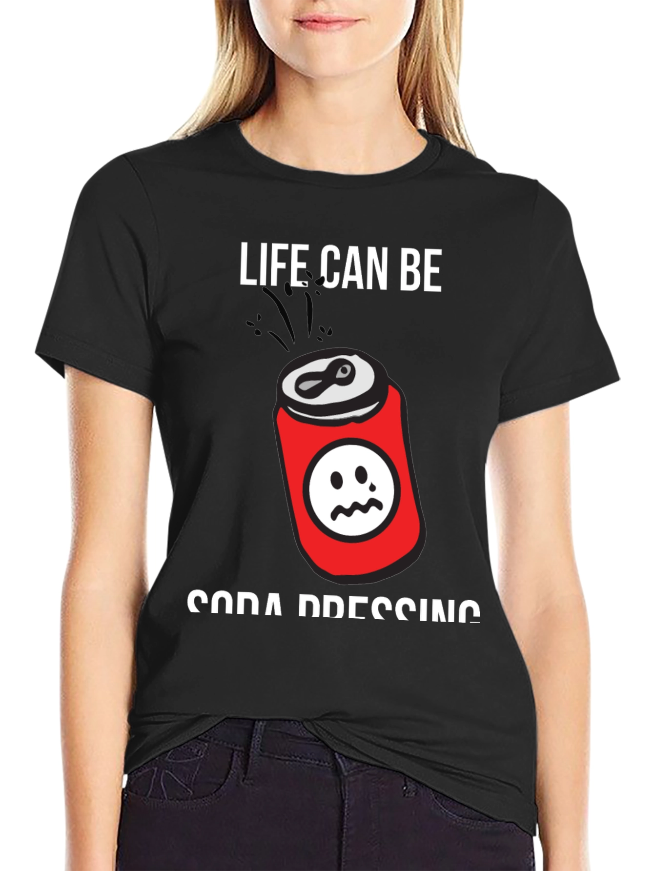 Black Life Can Be Soda Pressing Black T-Shirt view 2