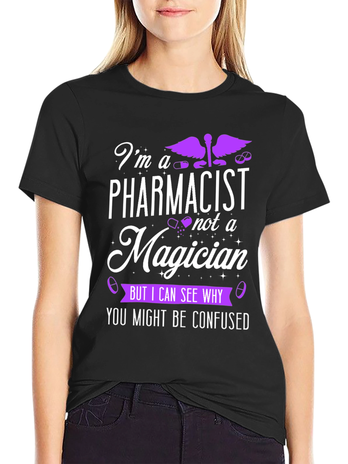 Black Pharmacist Magician Funny T-Shirt view 2