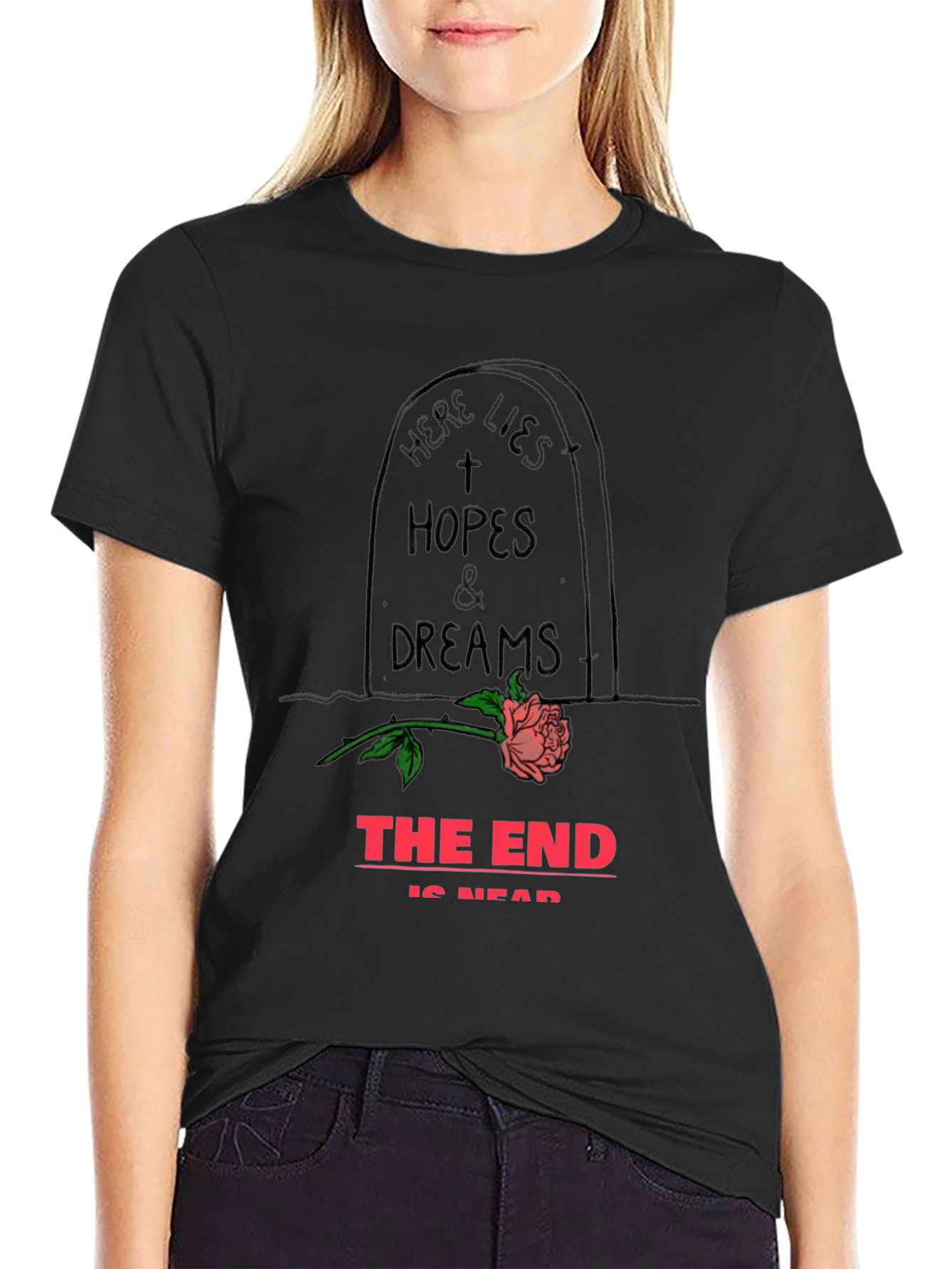 Black Hopes and Dreams Tombstone Graphic Tee view 2