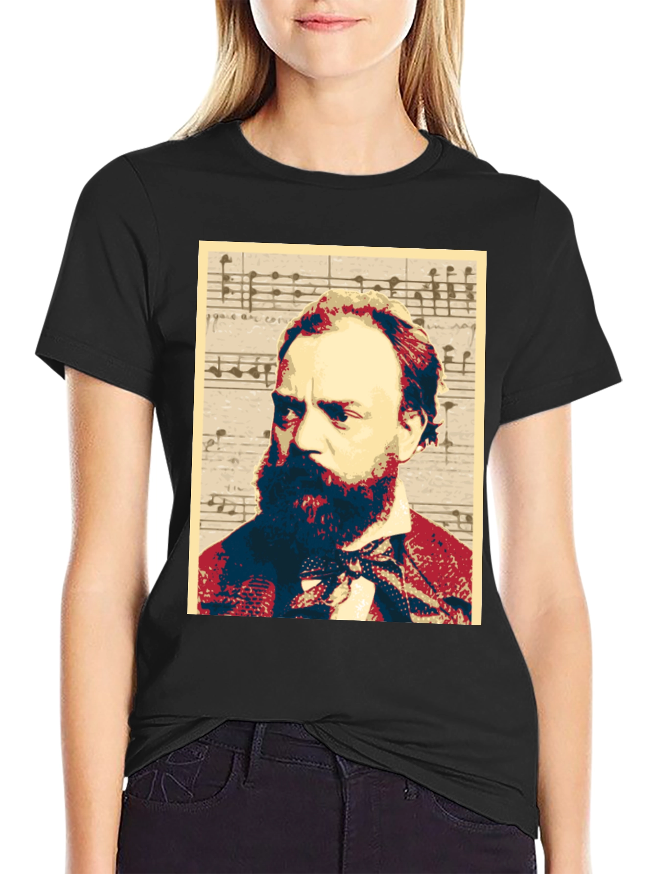 Black Musical Composer Portrait Graphic Tee view 2