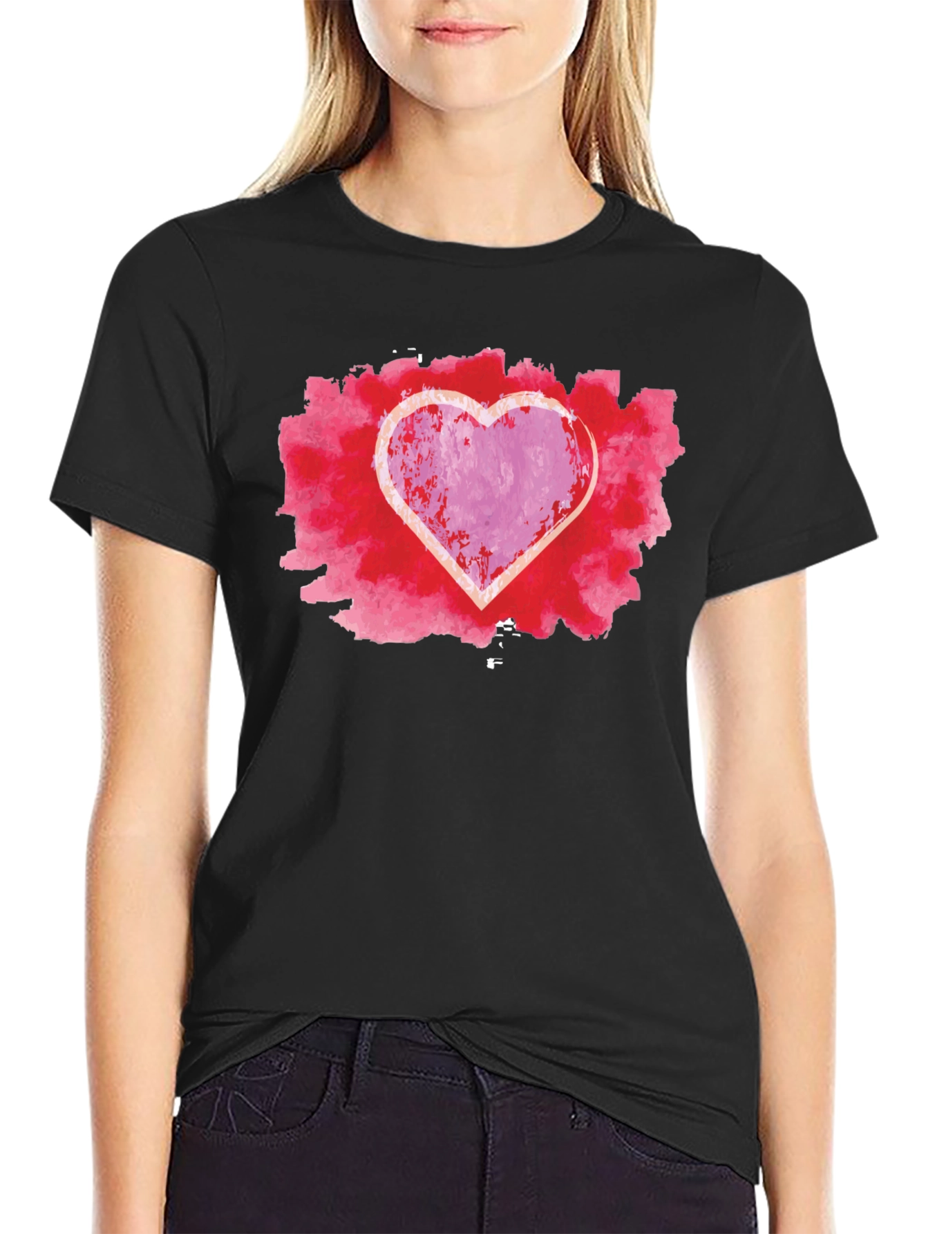 Black Heart Graphic Black Tee view 2