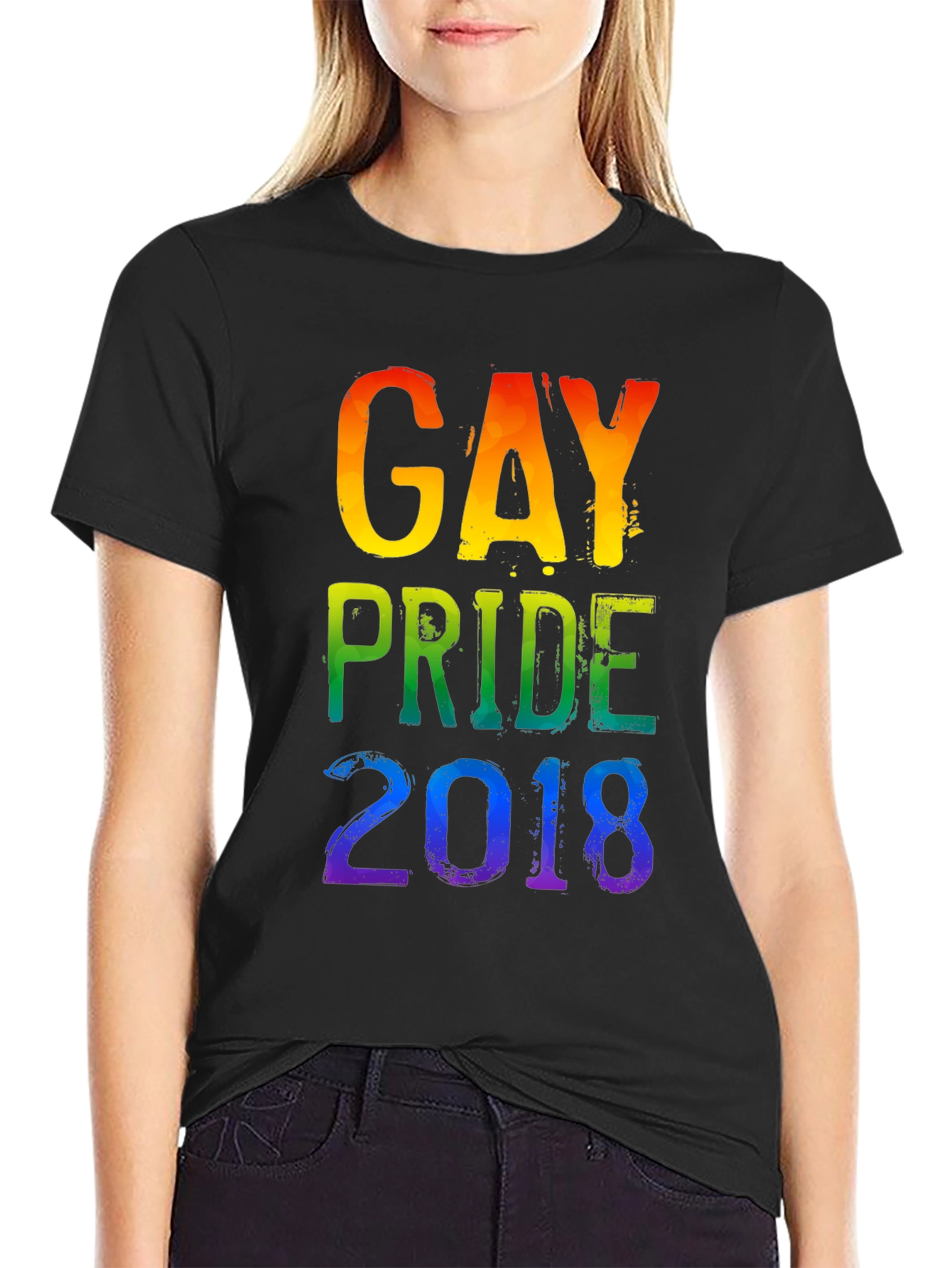 Black Gay Pride 2018 Rainbow T-Shirt view 2