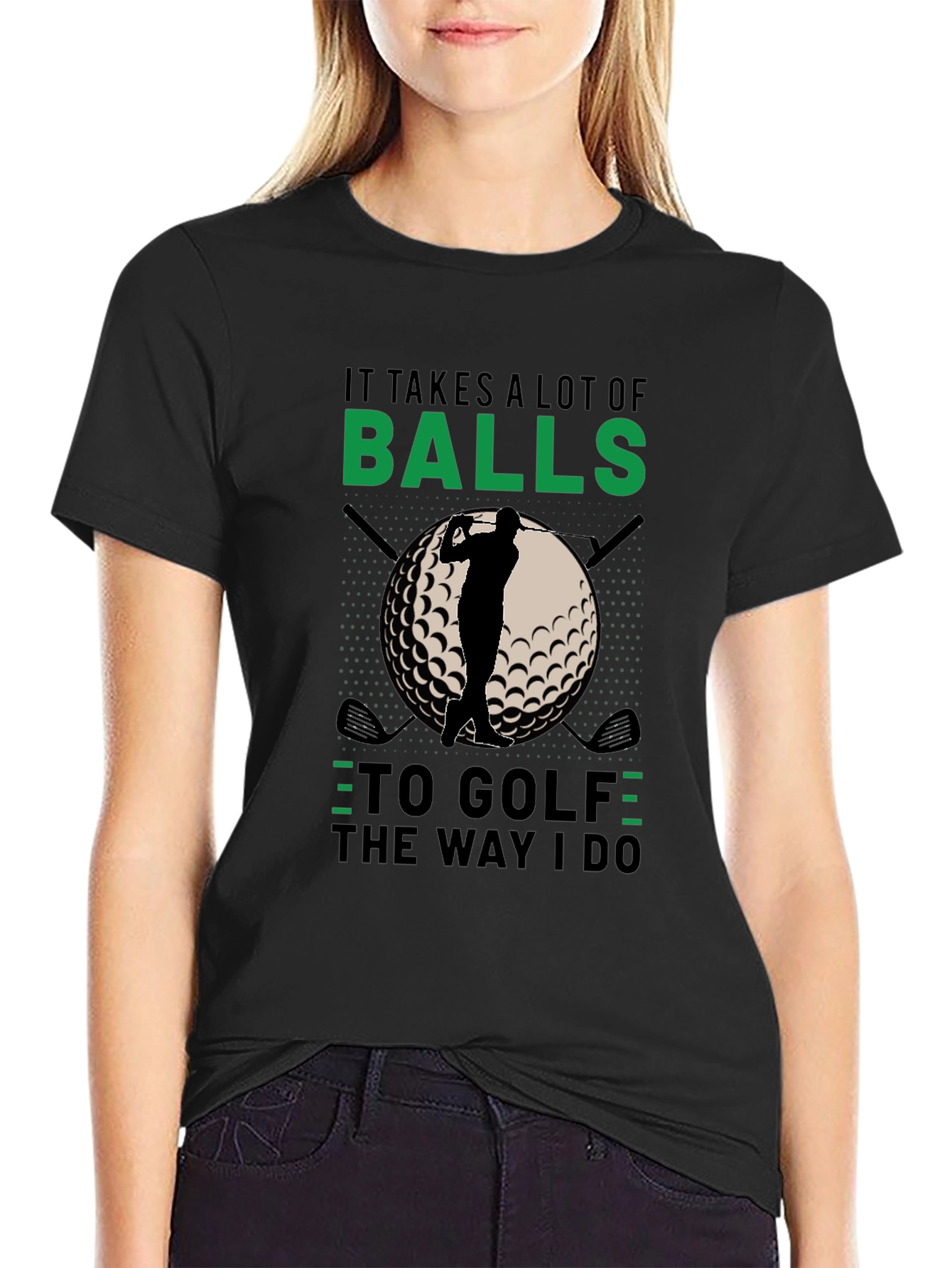 Black Golf Balls T-Shirt view 2