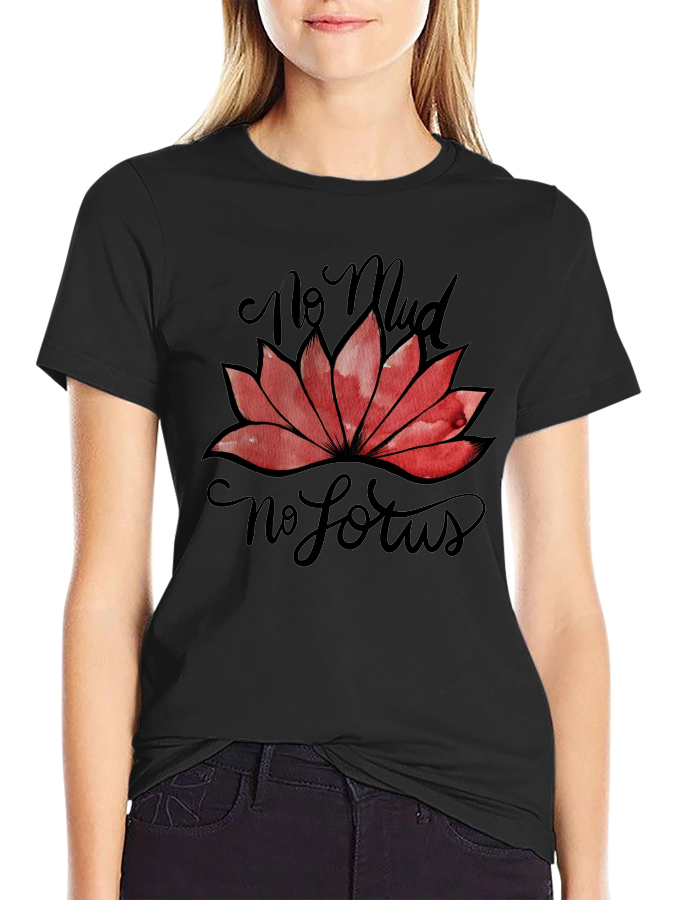 No Mud No Lotus Graphic T-Shirt - Black - 2