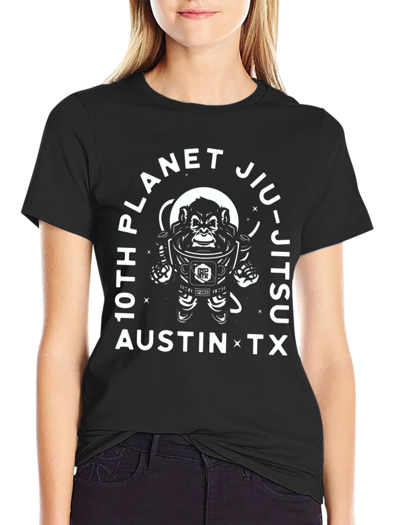 Black 10th Planet Jiu-Jitsu Austin TX Black T-Shirt view 2