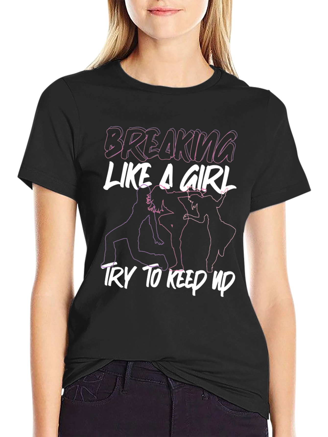 Breaking Like A Girl Graphic Tee - Black - 2