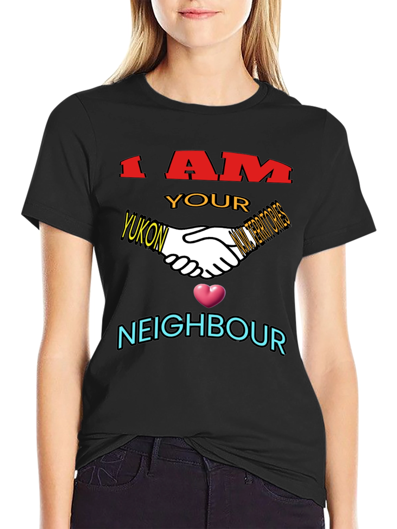 Black Yukon Neighbour T-Shirt - Unisex Graphic Tee view 2