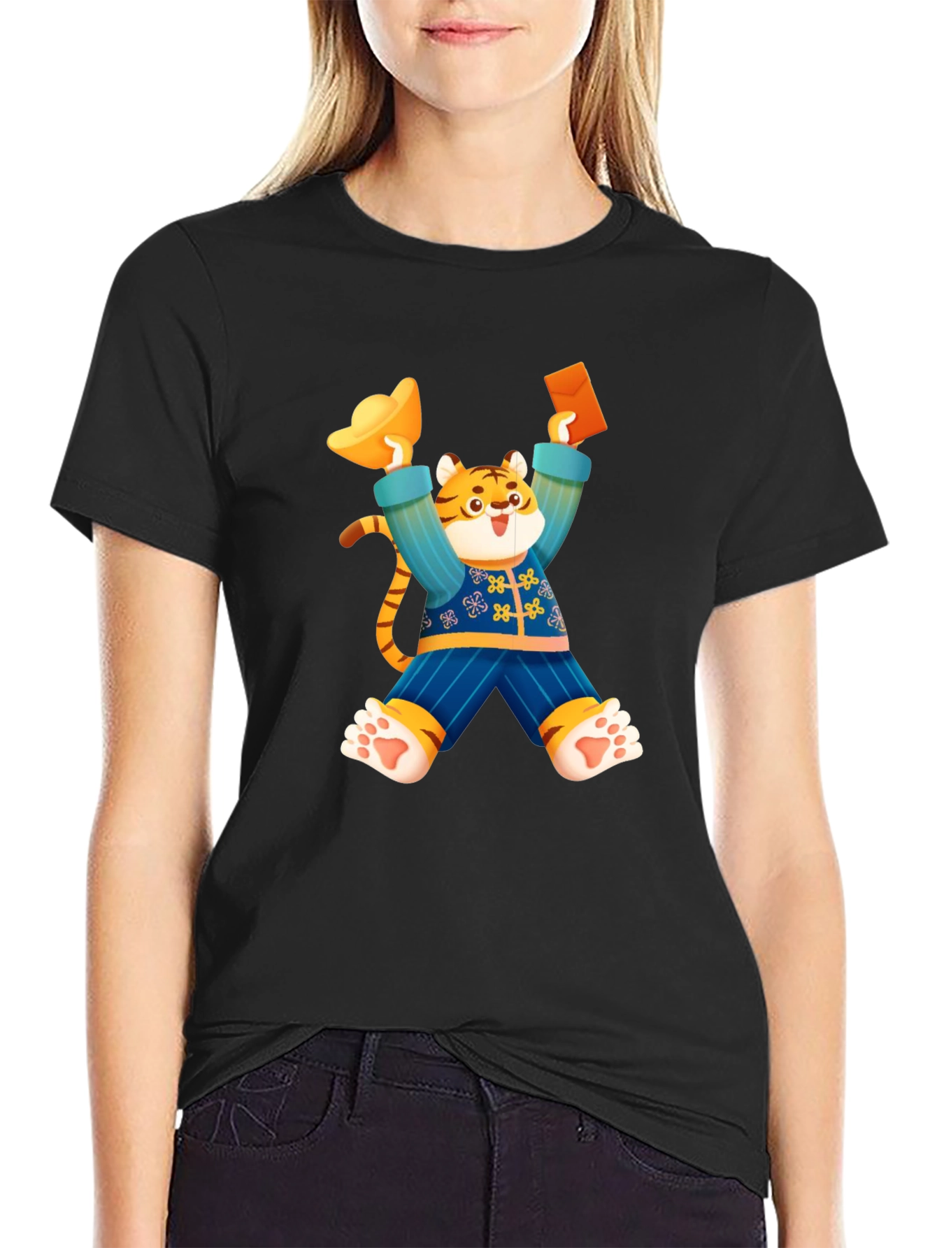 Black Festive Tiger Graphic Tee - Year of the Tiger view 2