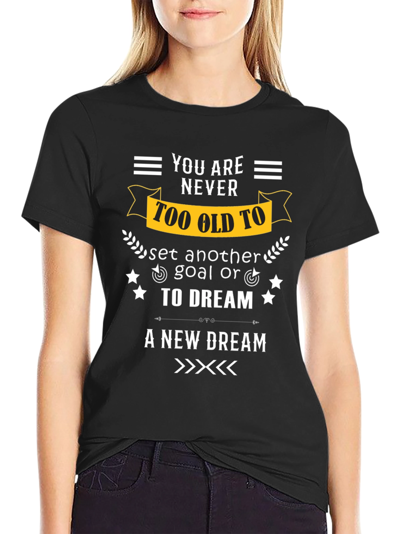 Black Never Too Old Motivational T-Shirt view 2