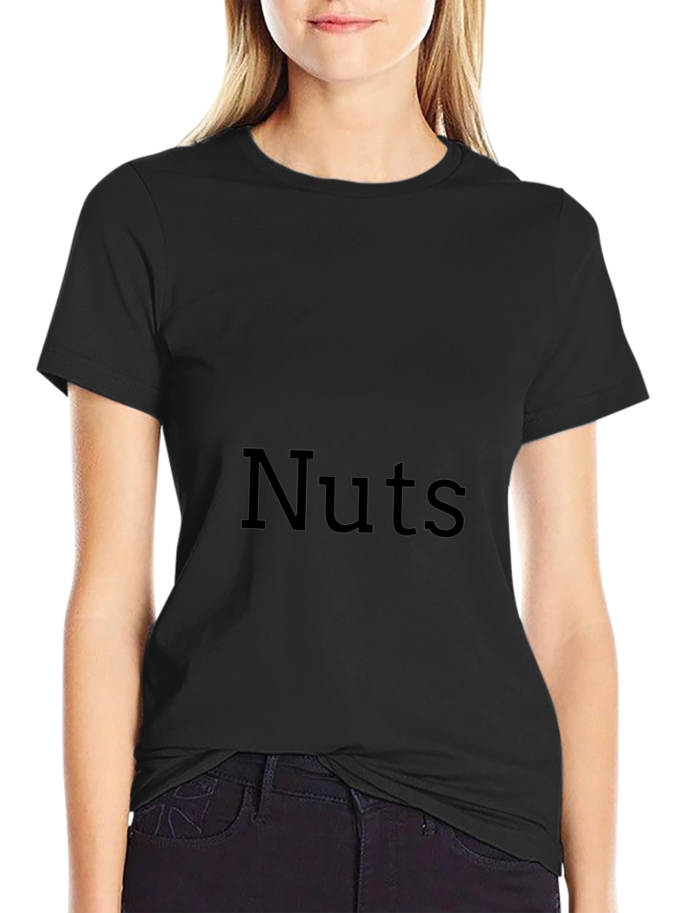 Black Nuts Graphic T-Shirt - Casual Black Tee view 2