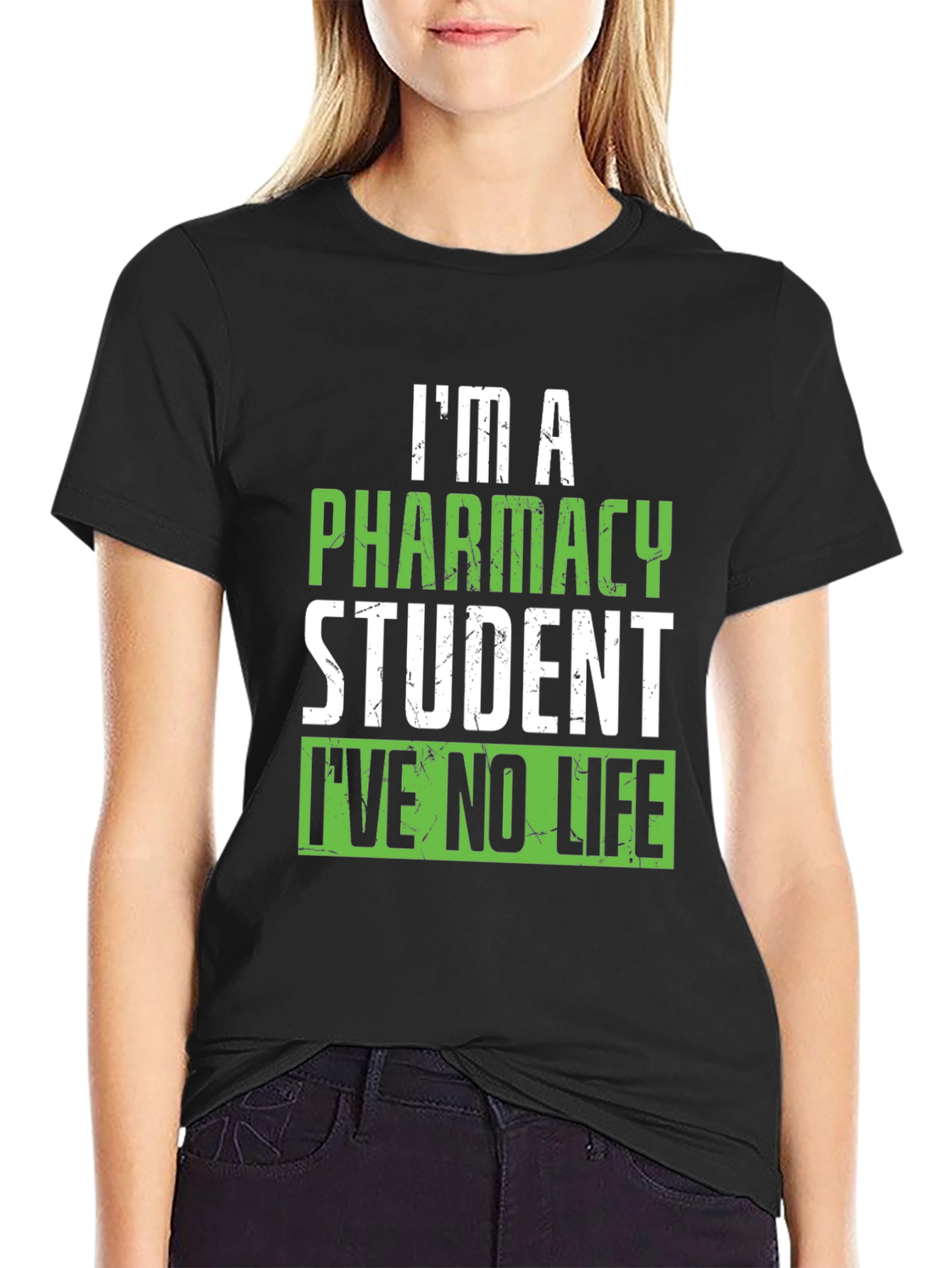 Black Pharmacy Student Funny Graphic T-Shirt view 2