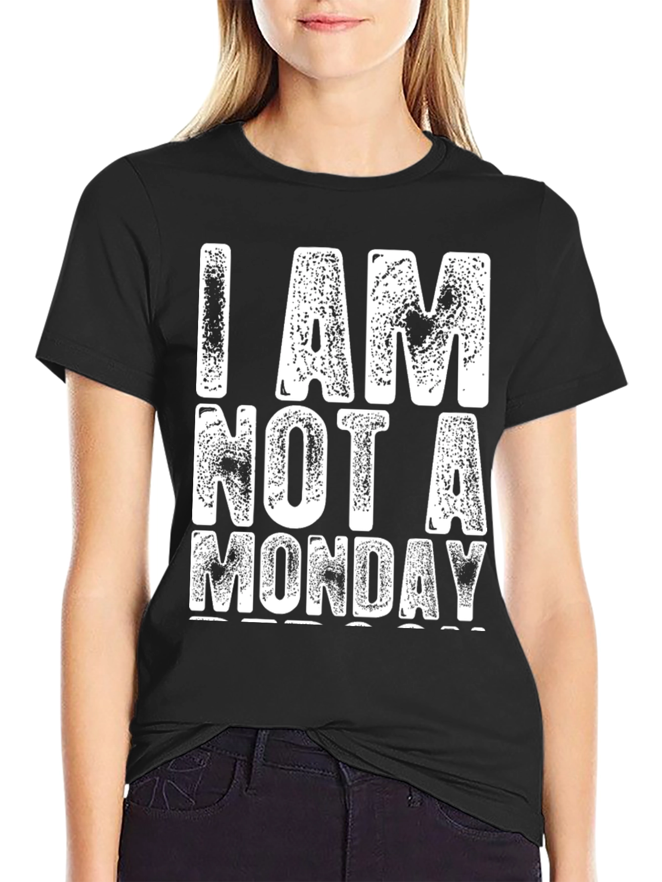 Black I Am Not A Monday Graphic T-Shirt view 2