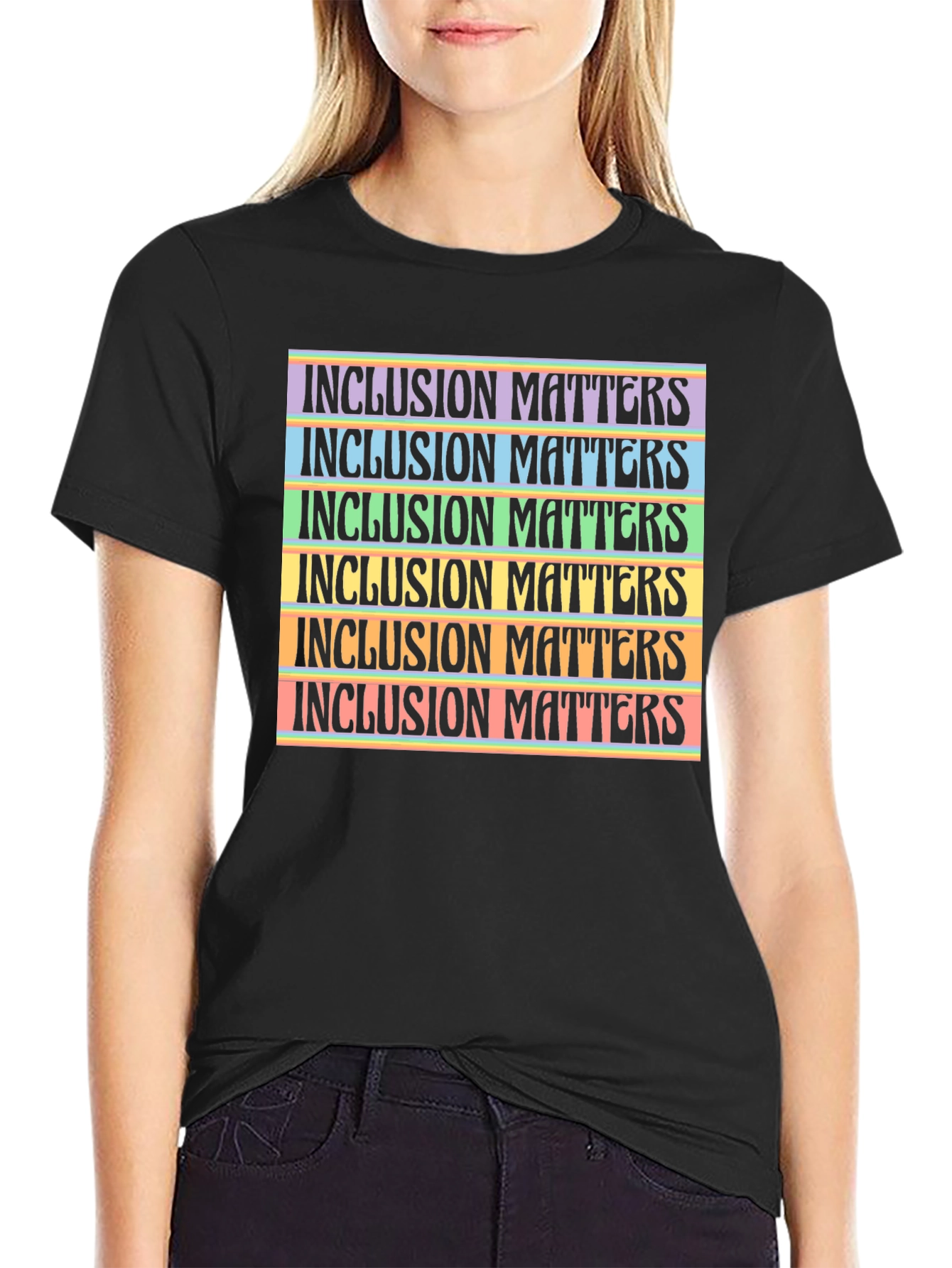 Black Inclusion Matters Graphic T-Shirt - Black view 2