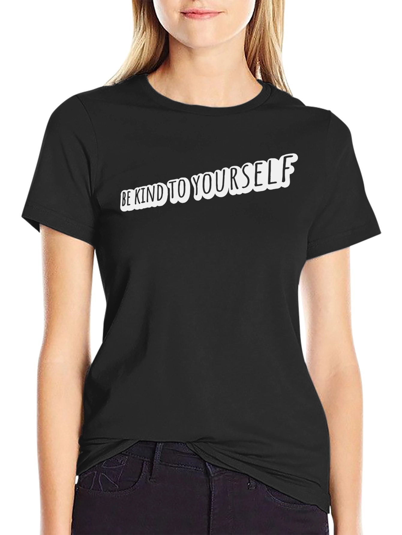 Black Be Kind to Yourself Black T-Shirt view 2