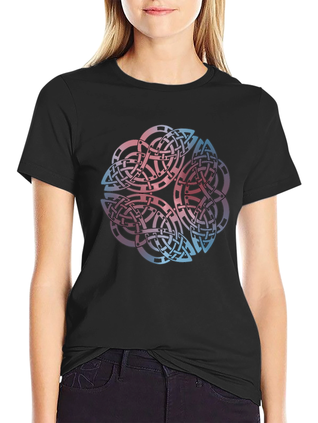 Black Celtic Knot Graphic Tee - Black T-Shirt view 2