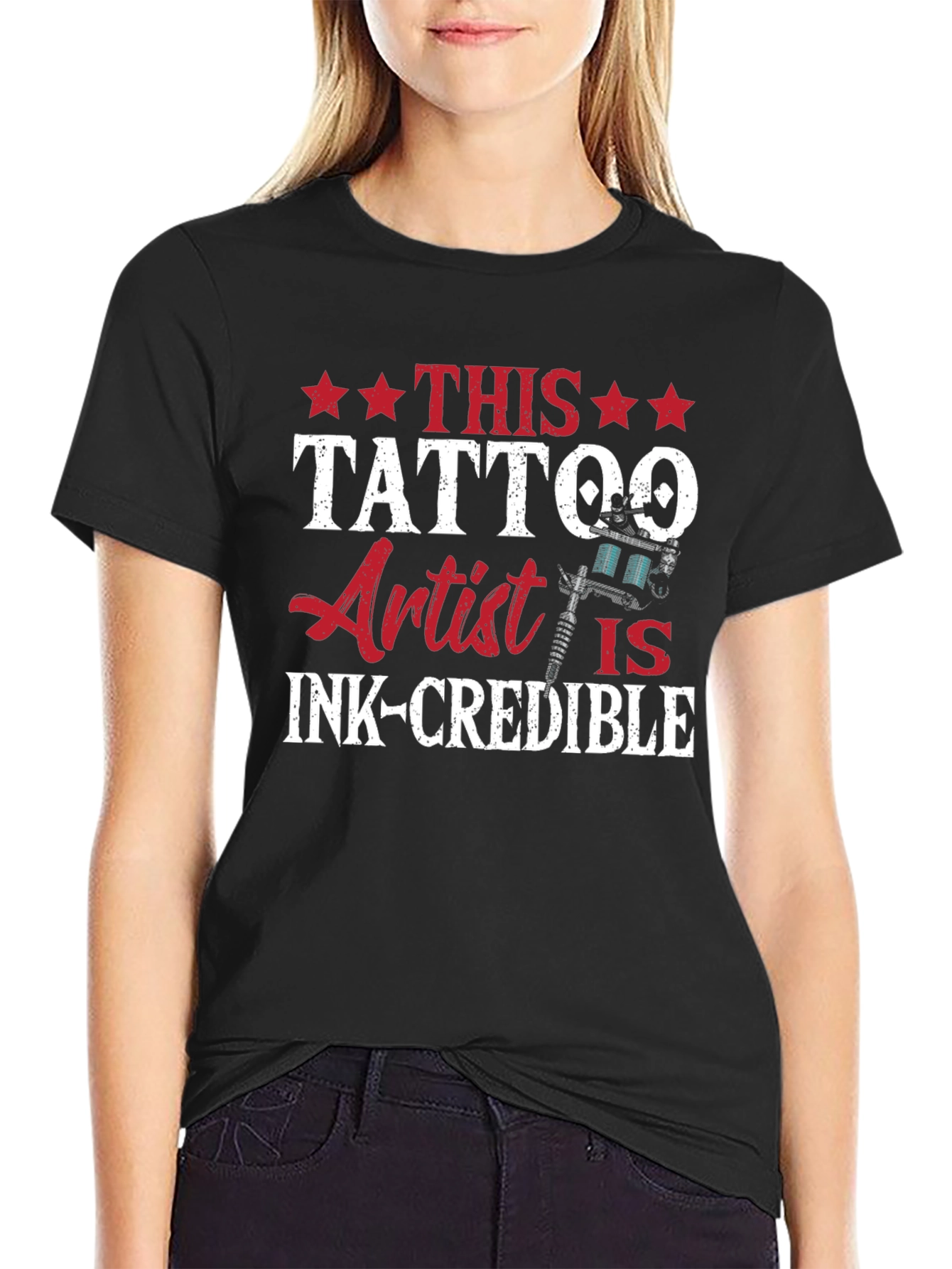 Black Tattoo Artist Ink-credible Graphic T-Shirt view 2