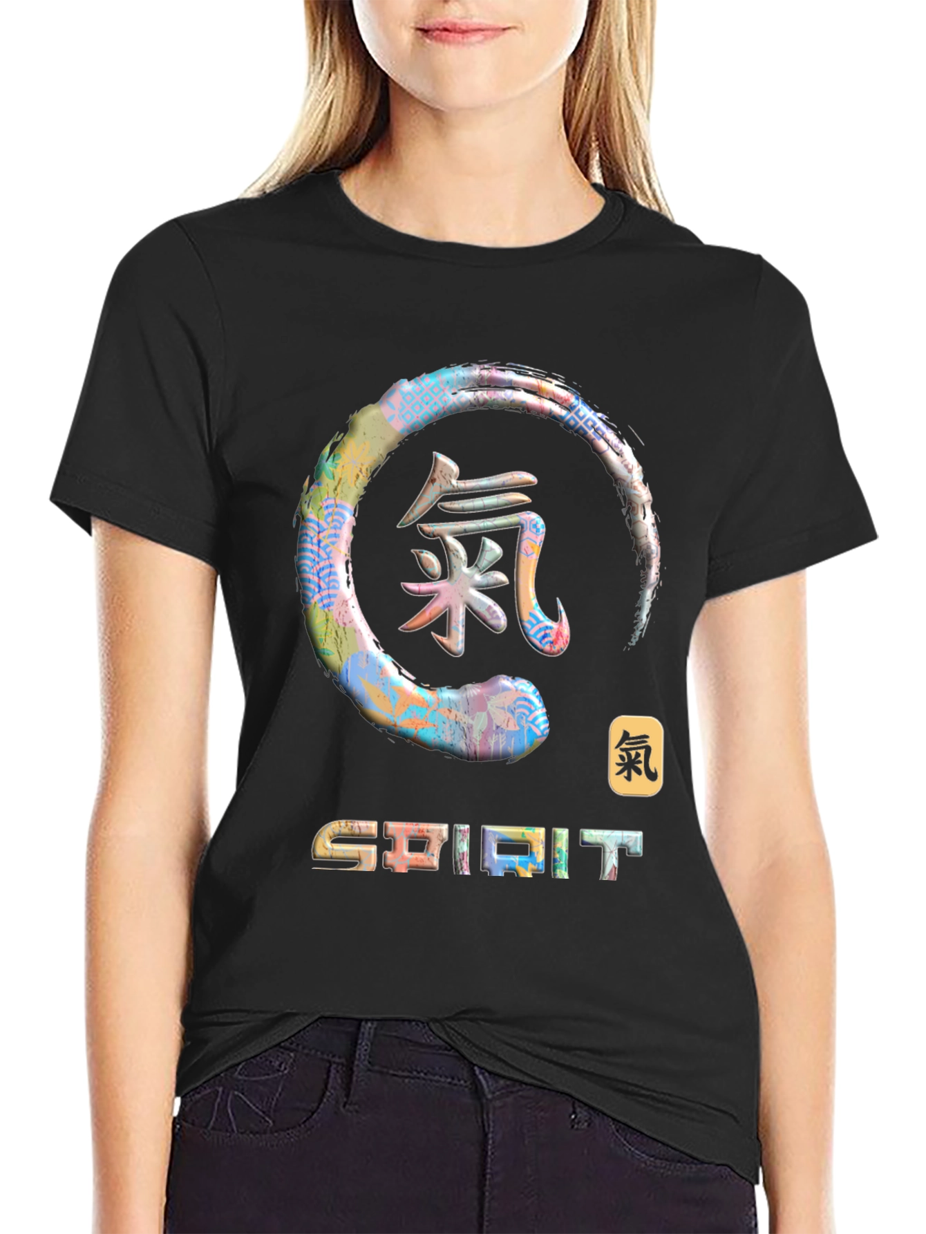 Black Zen Spirit Graphic T-Shirt view 2