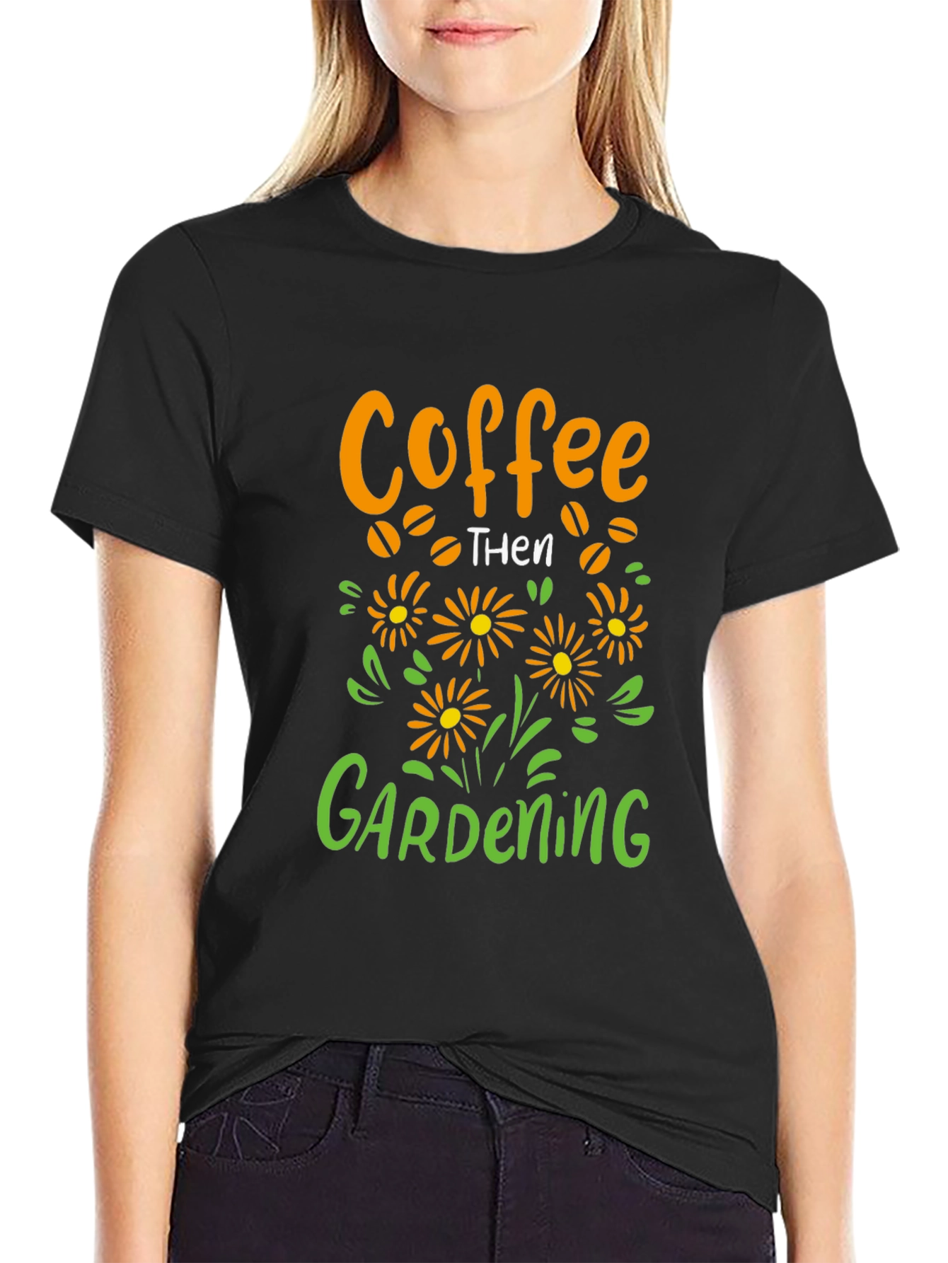Black Coffee Then Gardening Graphic Tee view 2