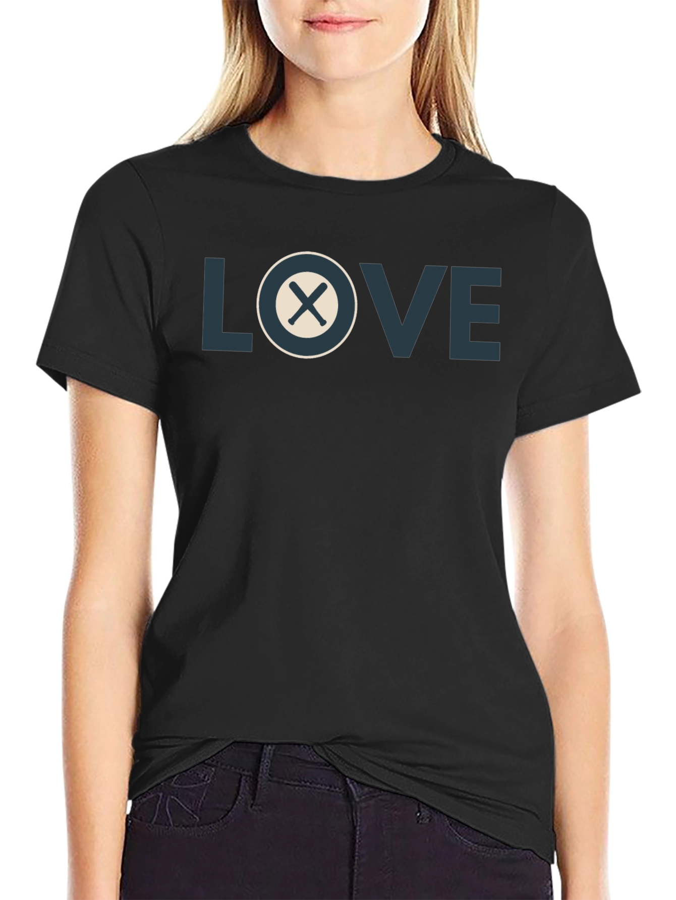 Black LOVE X Symbol Graphic T-Shirt view 2