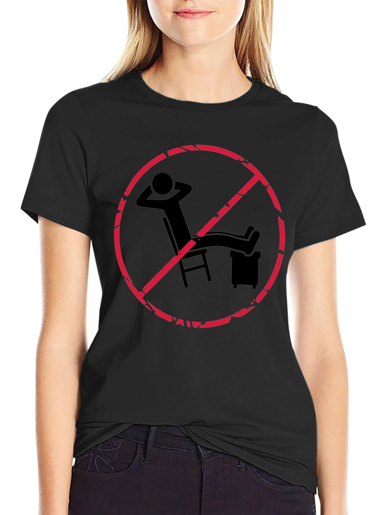 Black No Relaxing Funny Graphic T-Shirt view 2