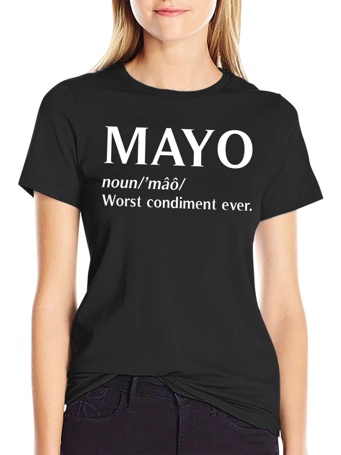 Black Funny Mayo Definition T-Shirt view 2
