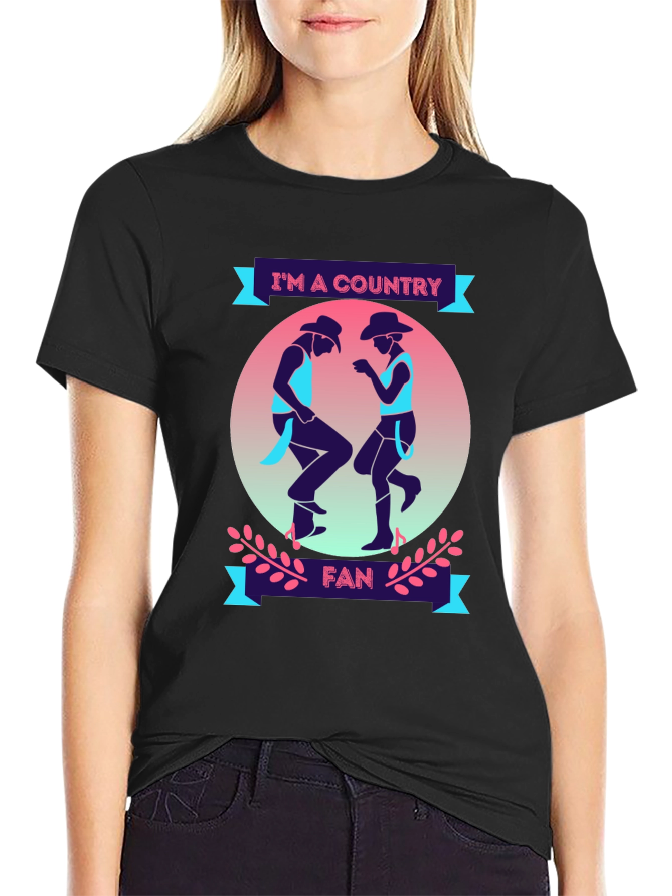 Black Country Music Fan T-Shirt view 2