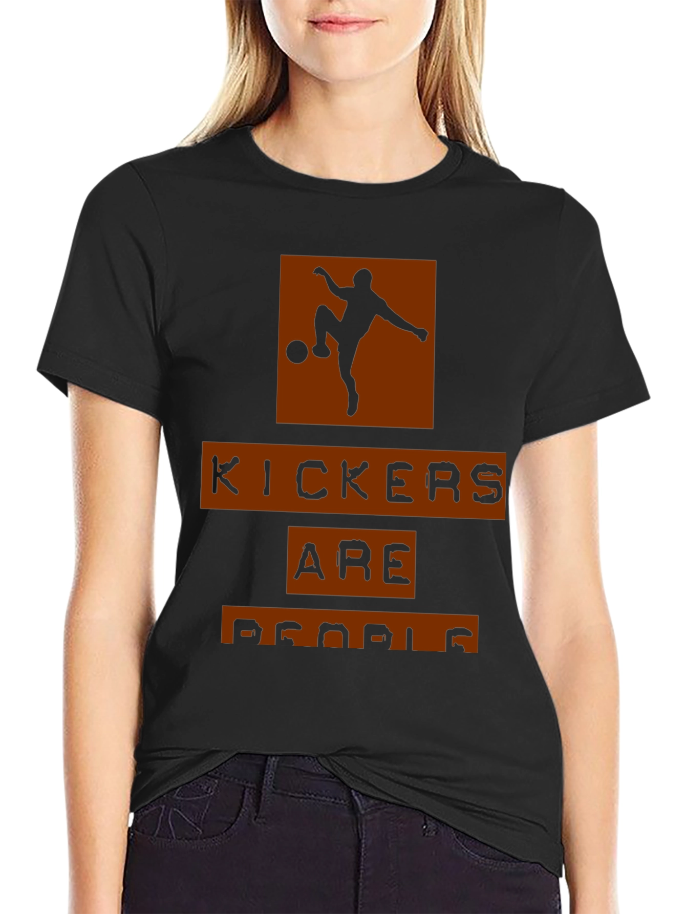 Black Kickers are People T-Shirt - Soccer Fan Tee view 2