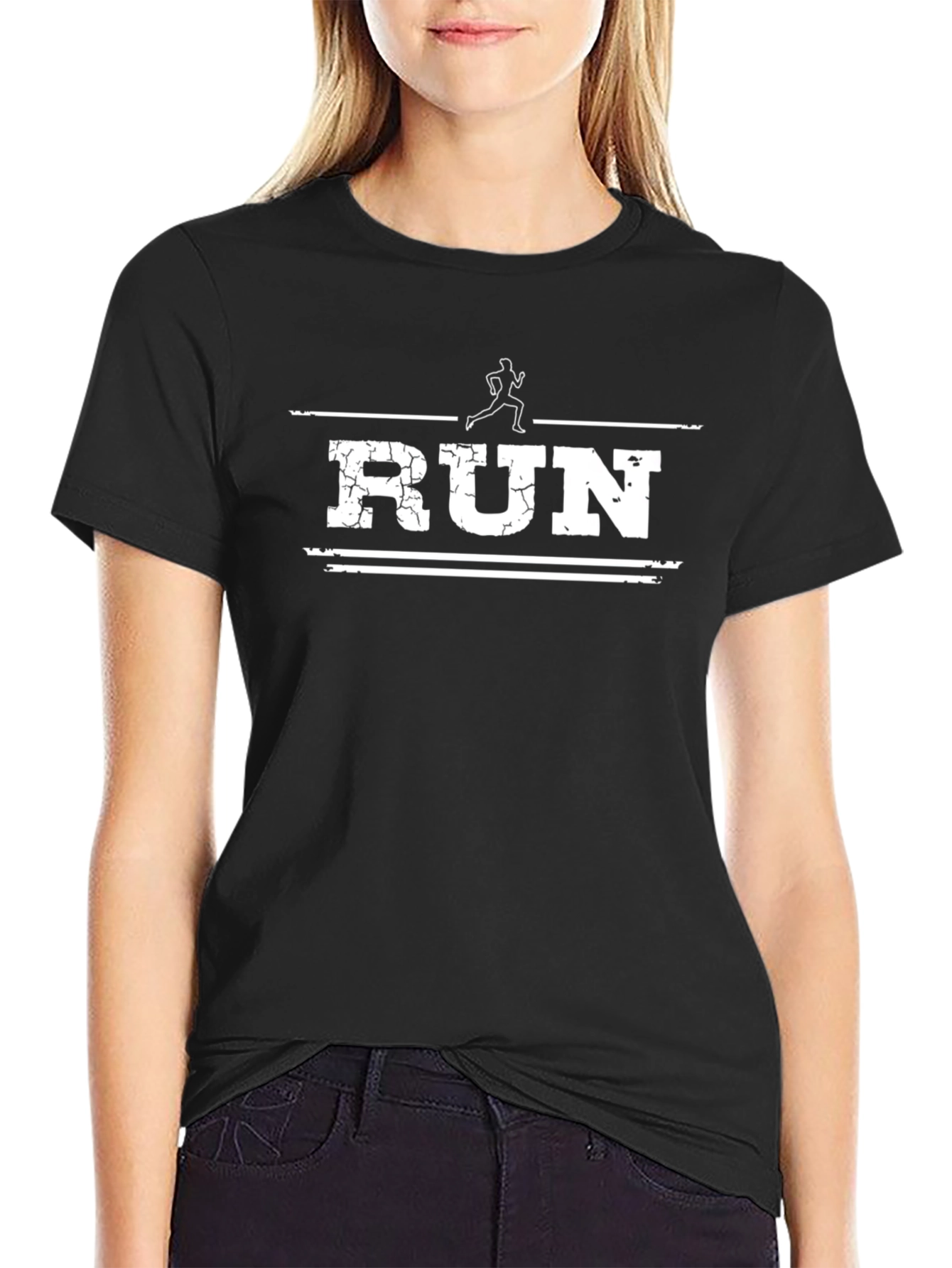 Black Cracked Run Graphic T-Shirt view 2